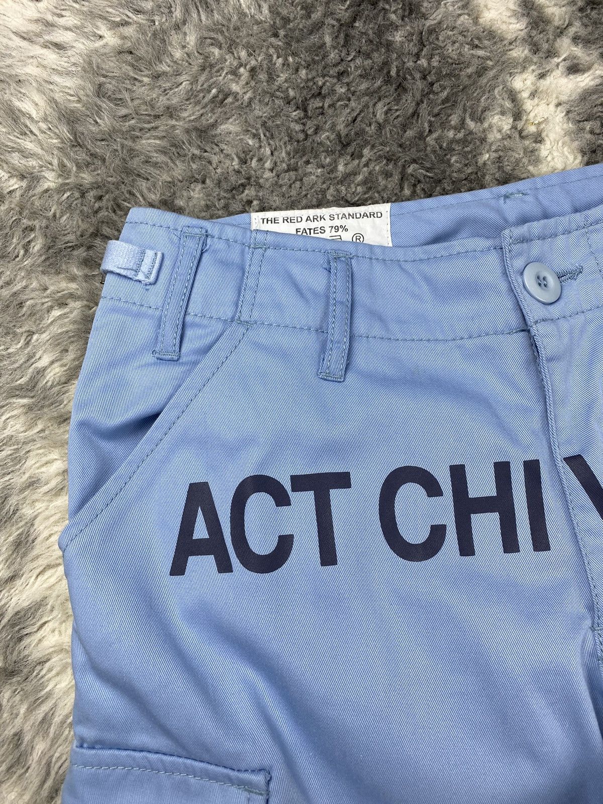 If Six Was Nine × Japanese Brand 🌟ACT CHIVE LURE🌟Spell Out RARE Color Baby Blue Cargo Pant Size US 29 - 5 Thumbnail