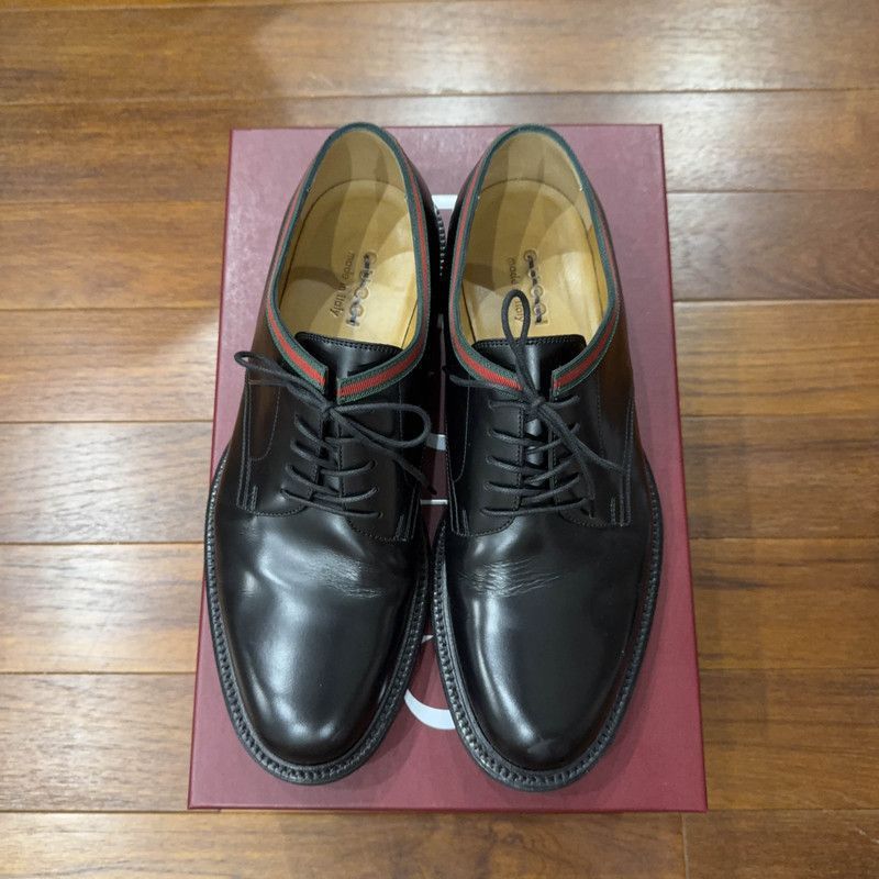 Gucci Gucci Black Leather Casual Shoes with Green Red Stripe Size US 9.5 / EU 42-43 - 2 Thumbnail