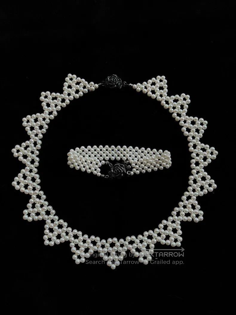 Kenzo Kenzo Pearl Rose Necklace Bracelet Set. Size ONE SIZE - 1 Thumbnail