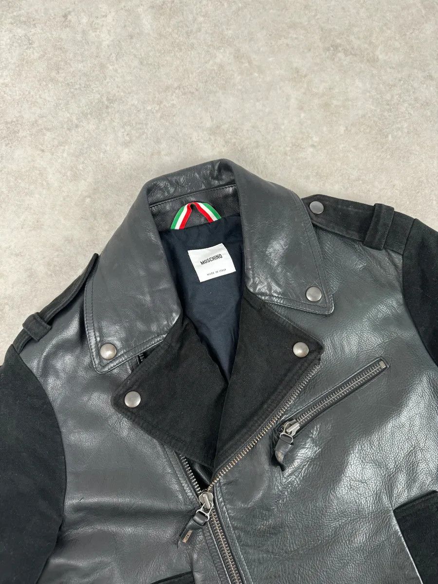 Moschino 2010s Moschino Black Hybrid Leather Perfecto Jacket Size US M / EU 48-50 / 2 - 5 Thumbnail