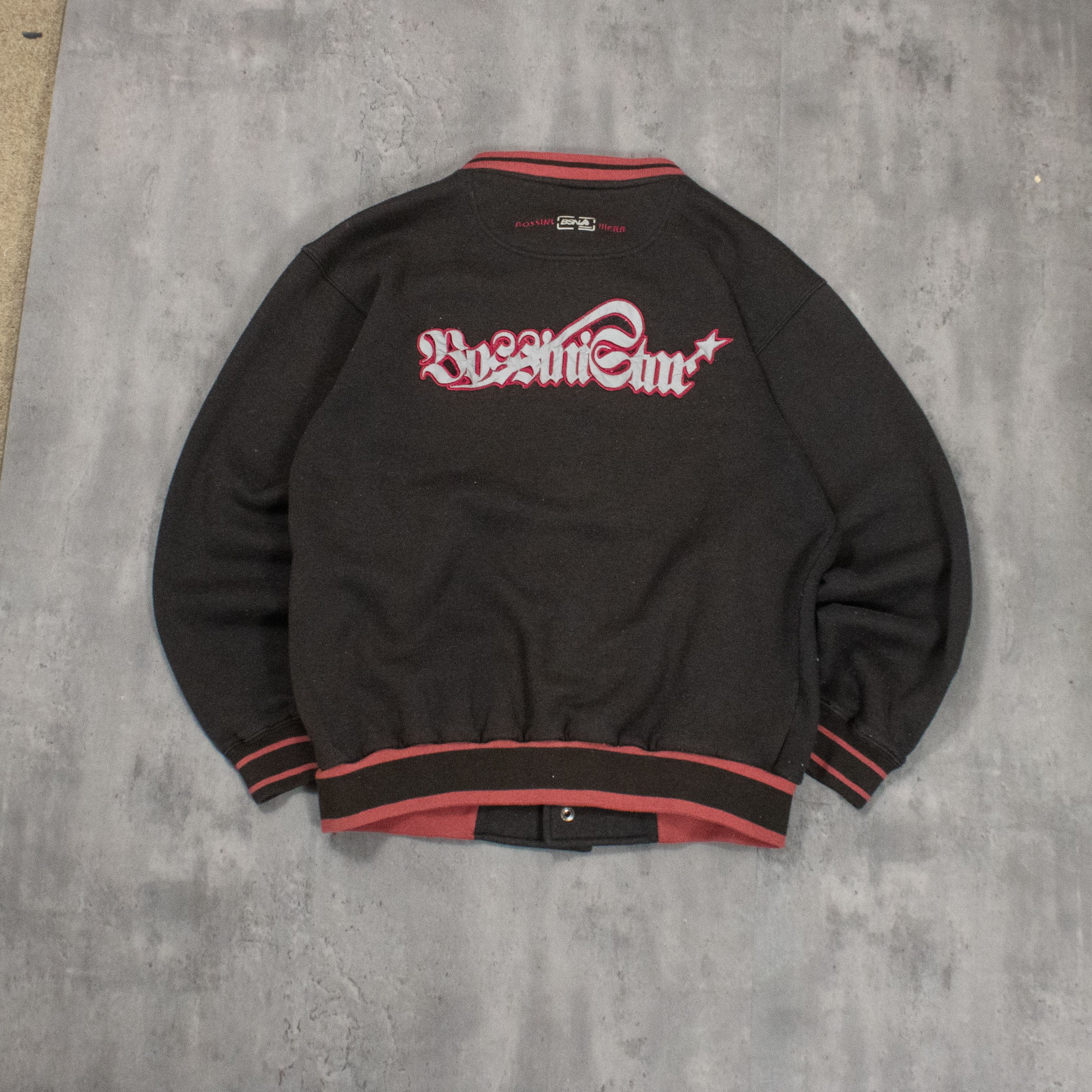 Japanese Brand Y2K 2000's Hill Sports Faded Black Bomber Cardigan Sweater Size US M / EU 48-50 / 2 - 8 Thumbnail