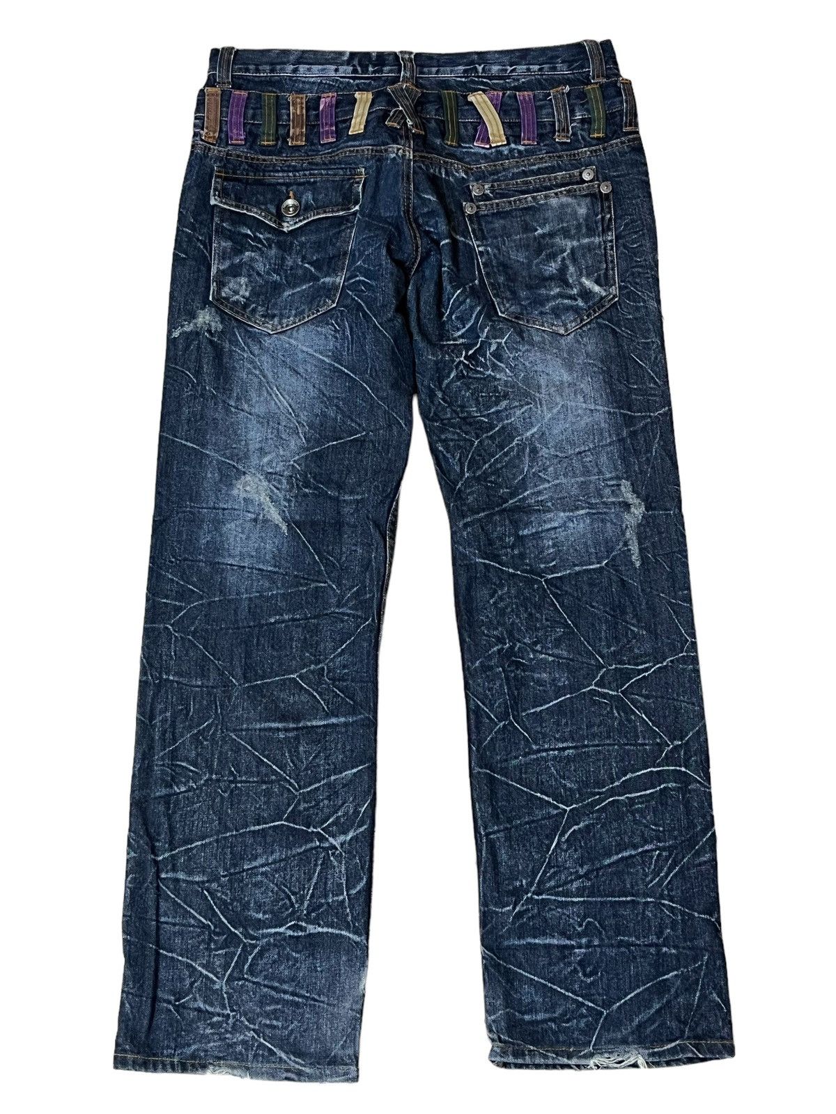 Japanese Brand SICK🔥JAPANESE BRAND "NYLAUS JEANS" DOUBLE WAIST JEANS Size US 34 / EU 50 - 1 Thumbnail