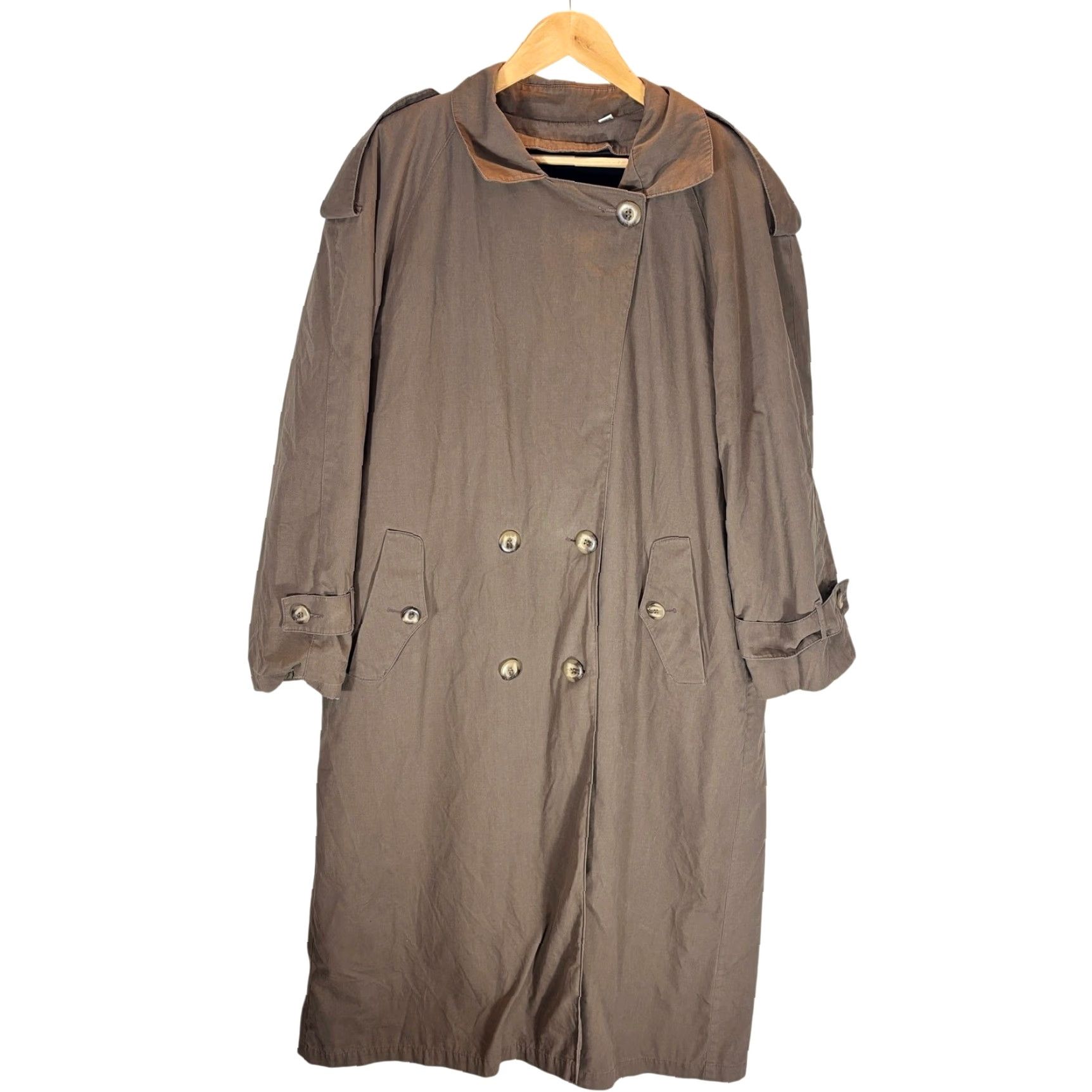 Vintage VINTAGE Towne by London Fog Trench Coat Womens 18 Reg Brown Belted Made in USA Size XXL / US 16-18 / IT 52-54 - 3 Thumbnail