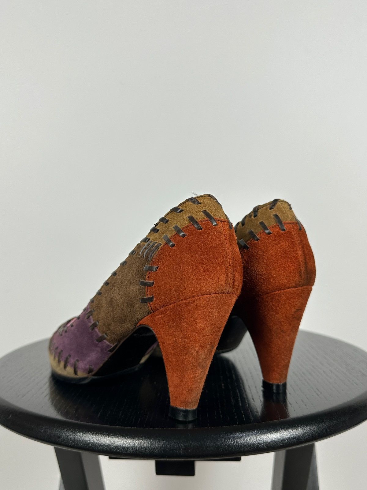 Miu Miu × Prada Miu Miu Multicolor Suede Patchwork Heels Size US 6 / IT 36 - 6 Thumbnail