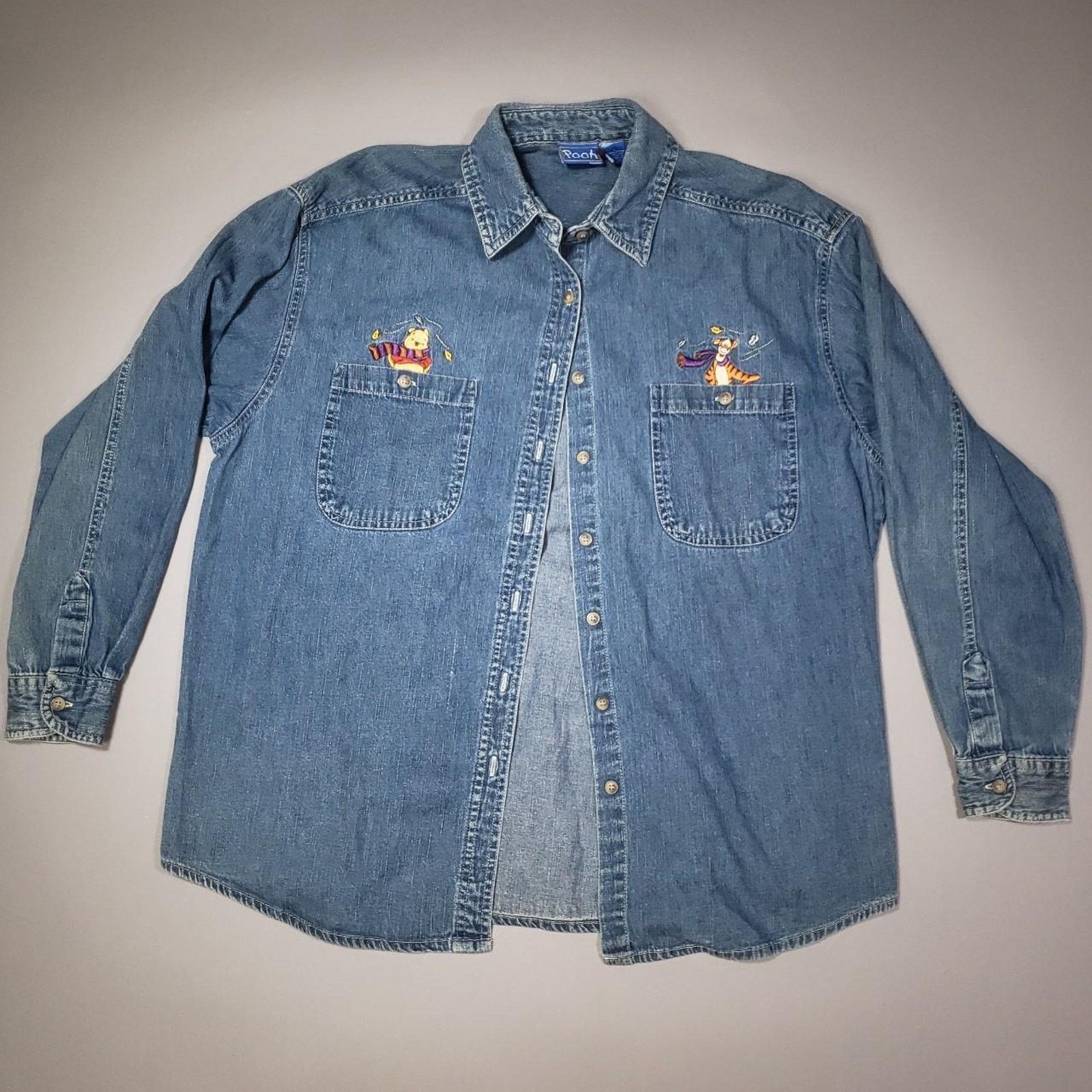 Disney Vintage Disney Winnie the Pooh Denim Button down Mens Large Size US L / EU 52-54 / 3 - 1 Thumbnail