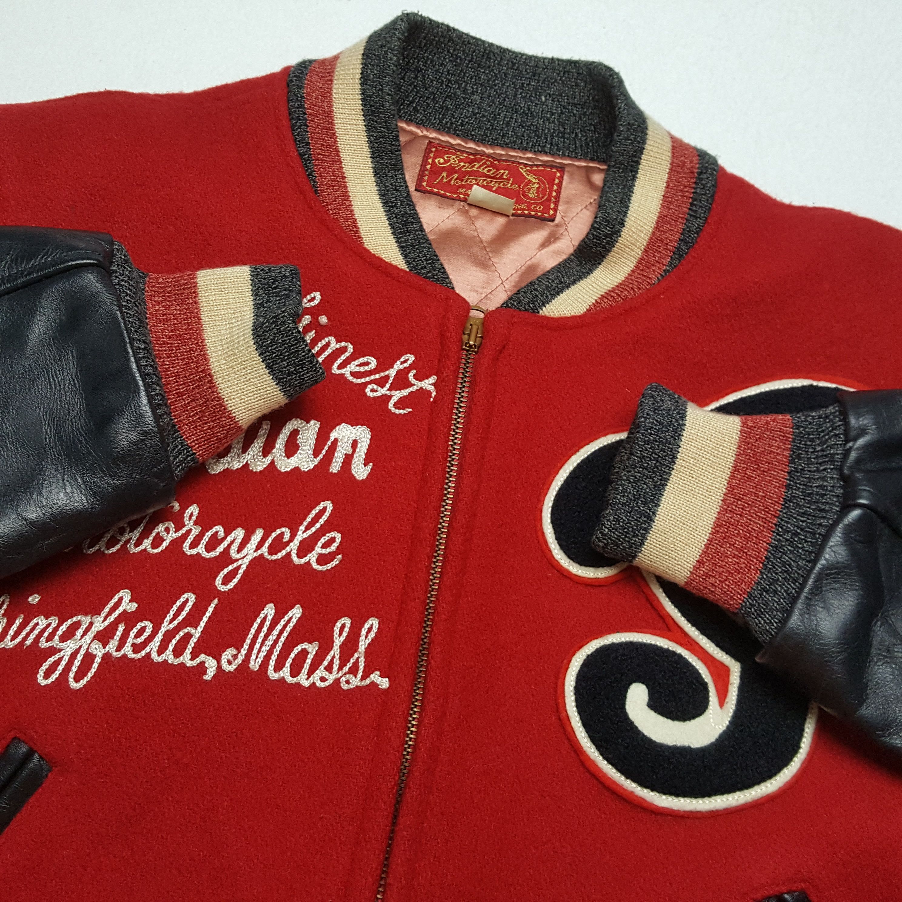 Vintage INDIAN MOTOR SPRINGFIELD Motorcycle Style Varsity Jacket Size US M / EU 48-50 / 2 - 10 Thumbnail