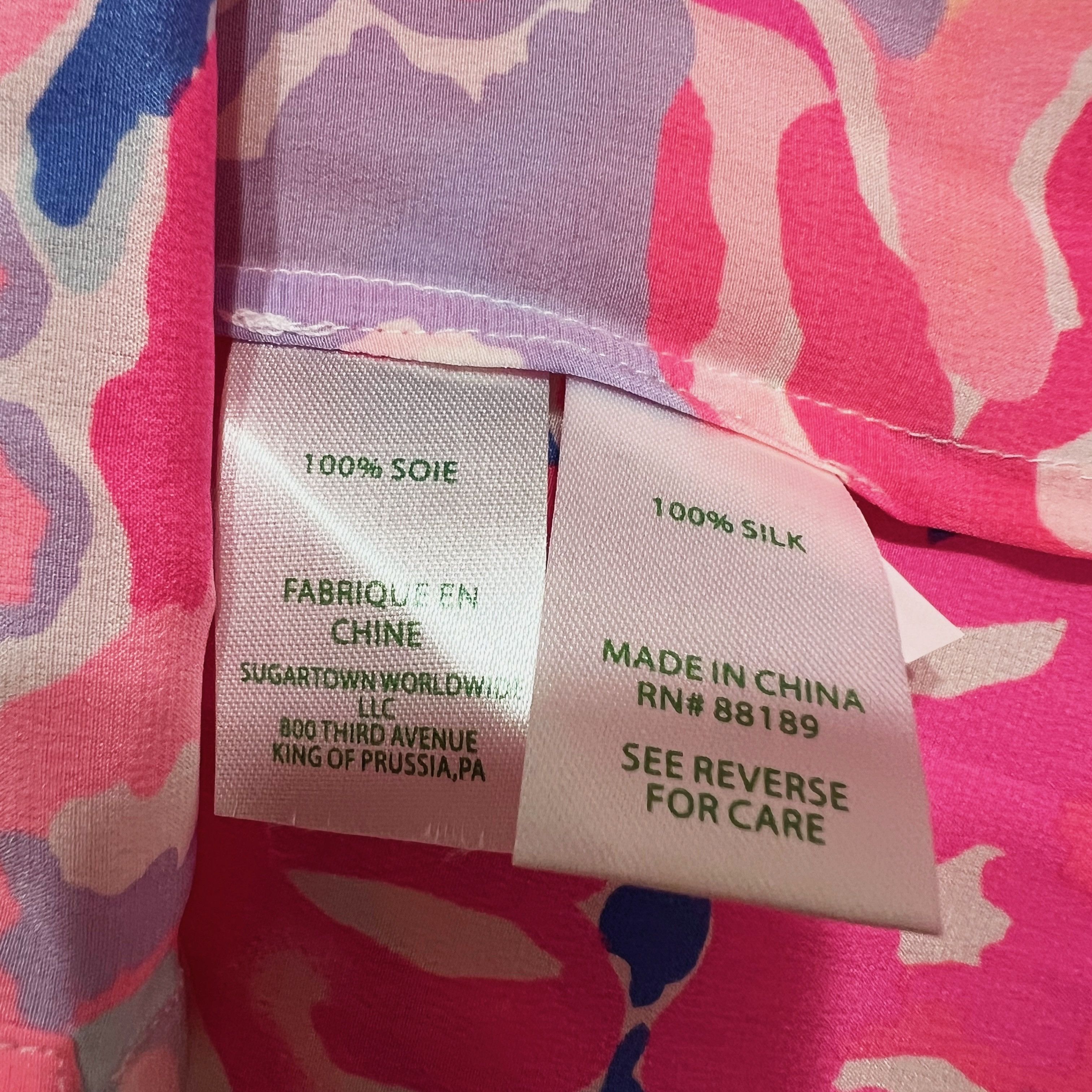 Lilly Pulitzer Lilly Pulitzer Bailey Silk Chiffon Sleeveless Size XS / US 0-2 / IT 36-38 - 3 Thumbnail