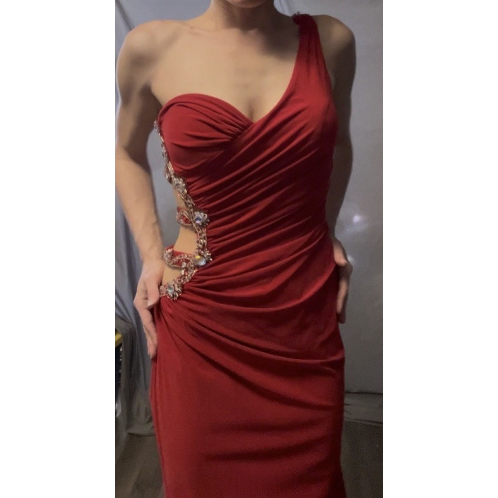 Other J asz Couture size 4 red Strappy Open Side & back Gem Dress Size S / US 4 / IT 40 - 19 Thumbnail