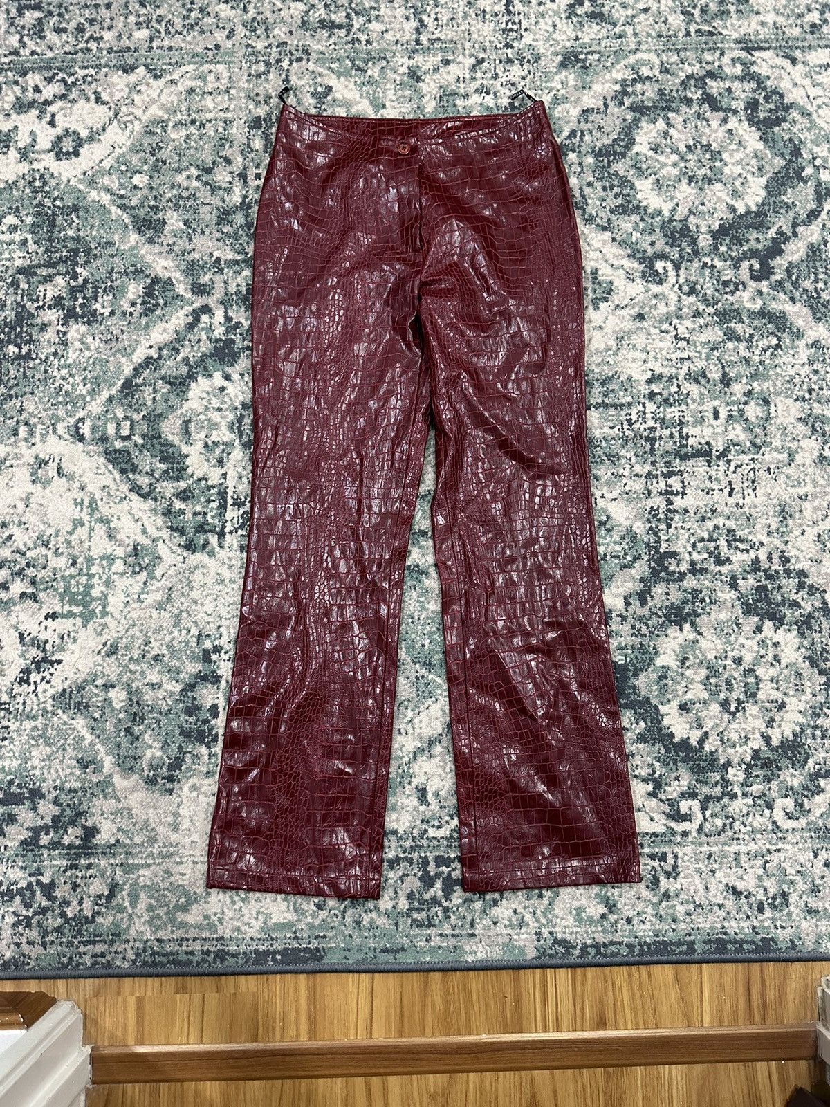 Leather Morgan Homme Crocodile Rock End 431 Flare Pant Size US 27 - 4 Thumbnail