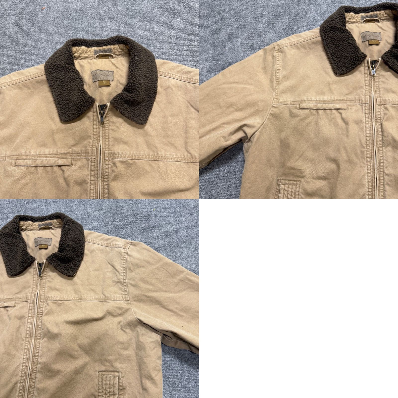 Vintage VINTAGE St. John's Bay Jacket Worker L Beige Tan Fullzip Cotton Blend Overcoat Men Mens Beige Tan L Jacket Size US L / EU 52-54 / 3 - 9 Thumbnail