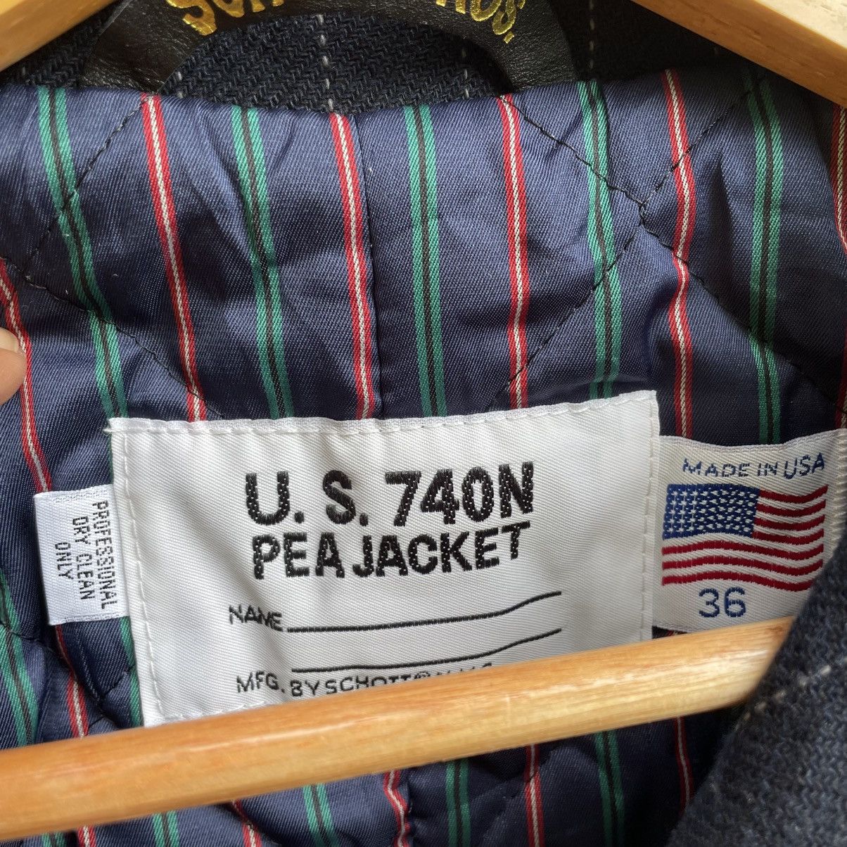 Schott 💥Vintage Schott Bros Peacoat Stripe Down Jacket Size US M / EU 48-50 / 2 - 6 Thumbnail