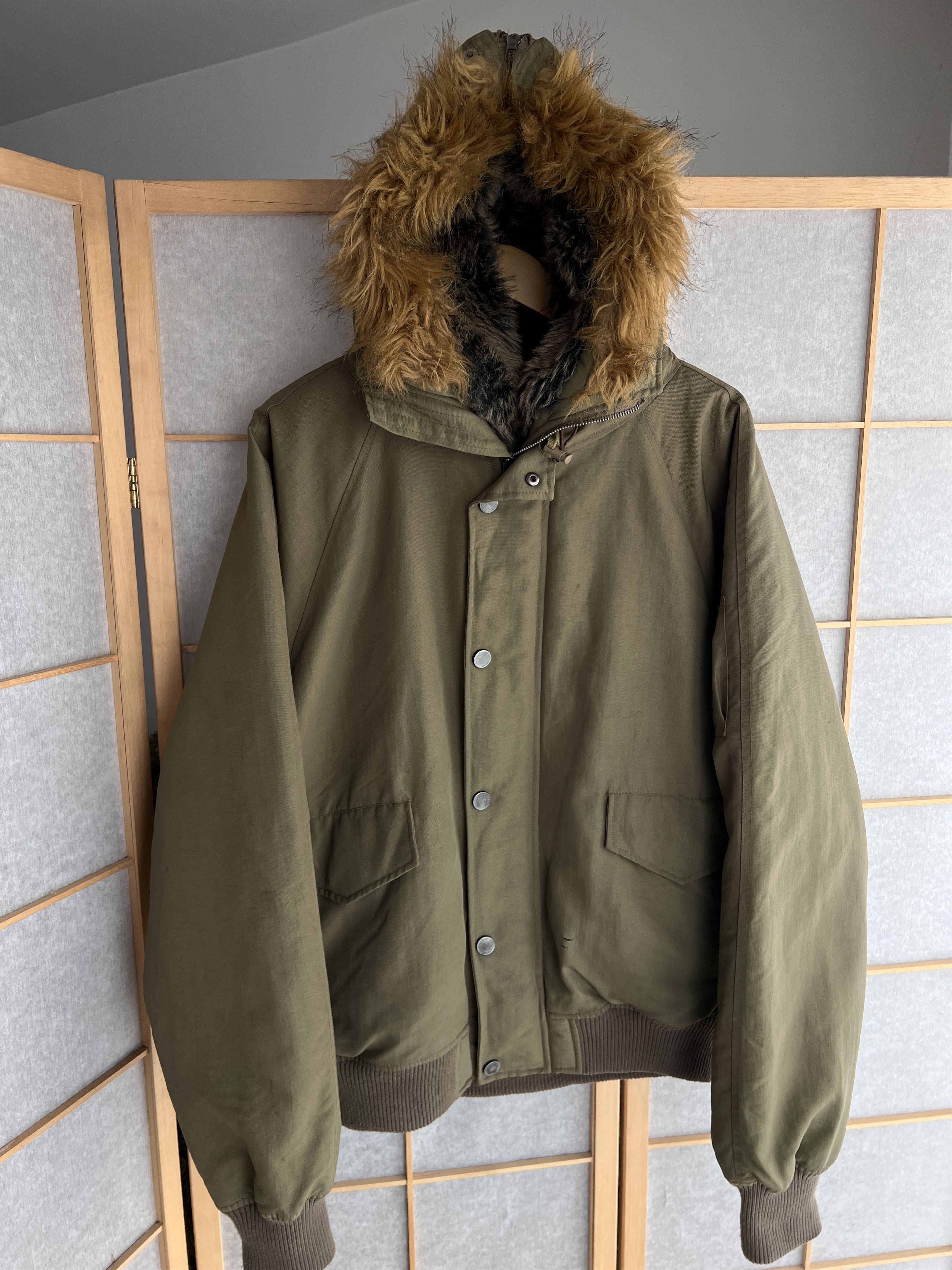 Le Grande Bleu (L.G.B.) Avant garde vintage faux fur hood bomber jacket y2k cropped Size US L / EU 52-54 / 3 - 22 Thumbnail