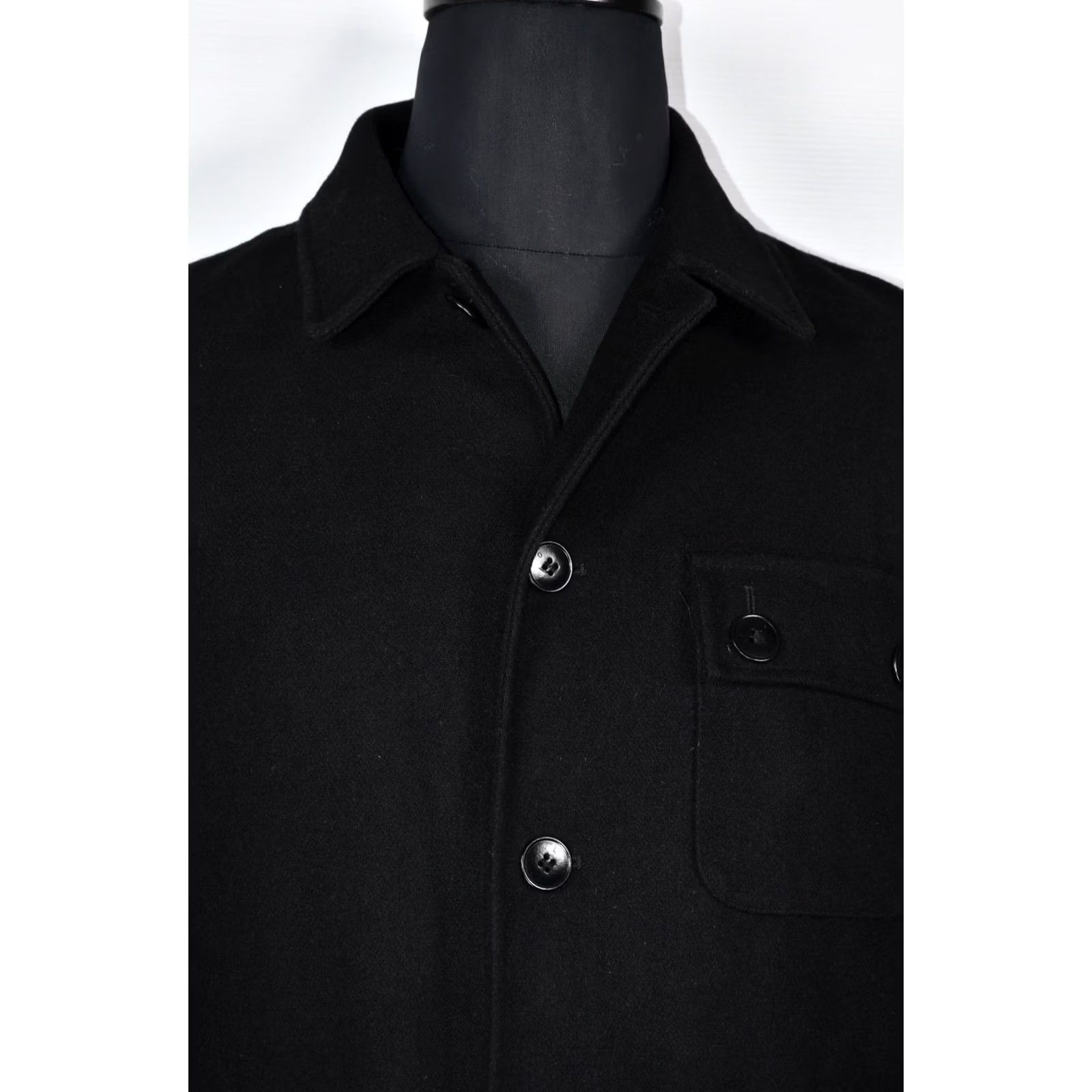 Folk Folk Jacket Men Wool Coat Black Size 4 | 60% Wool 40% Polyester | Chest 23.23in Length 28.35in Vintage No Size US S / EU 44-46 / 1 - 7 Thumbnail