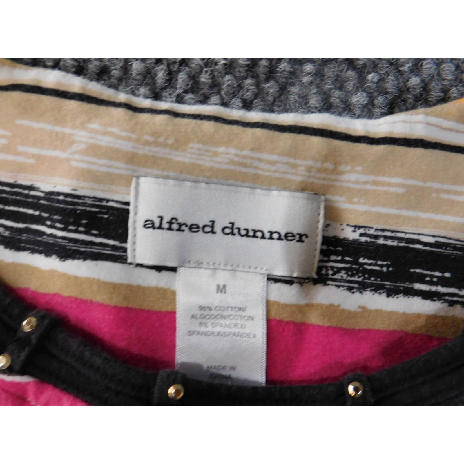 Vintage Alfred Dunner Blouse Shirt M Pink Striped Cotton Spandex Round Neck Casual Women Regular Vintage: No Size M / US 6-8 / IT 42-44 - 4 Thumbnail