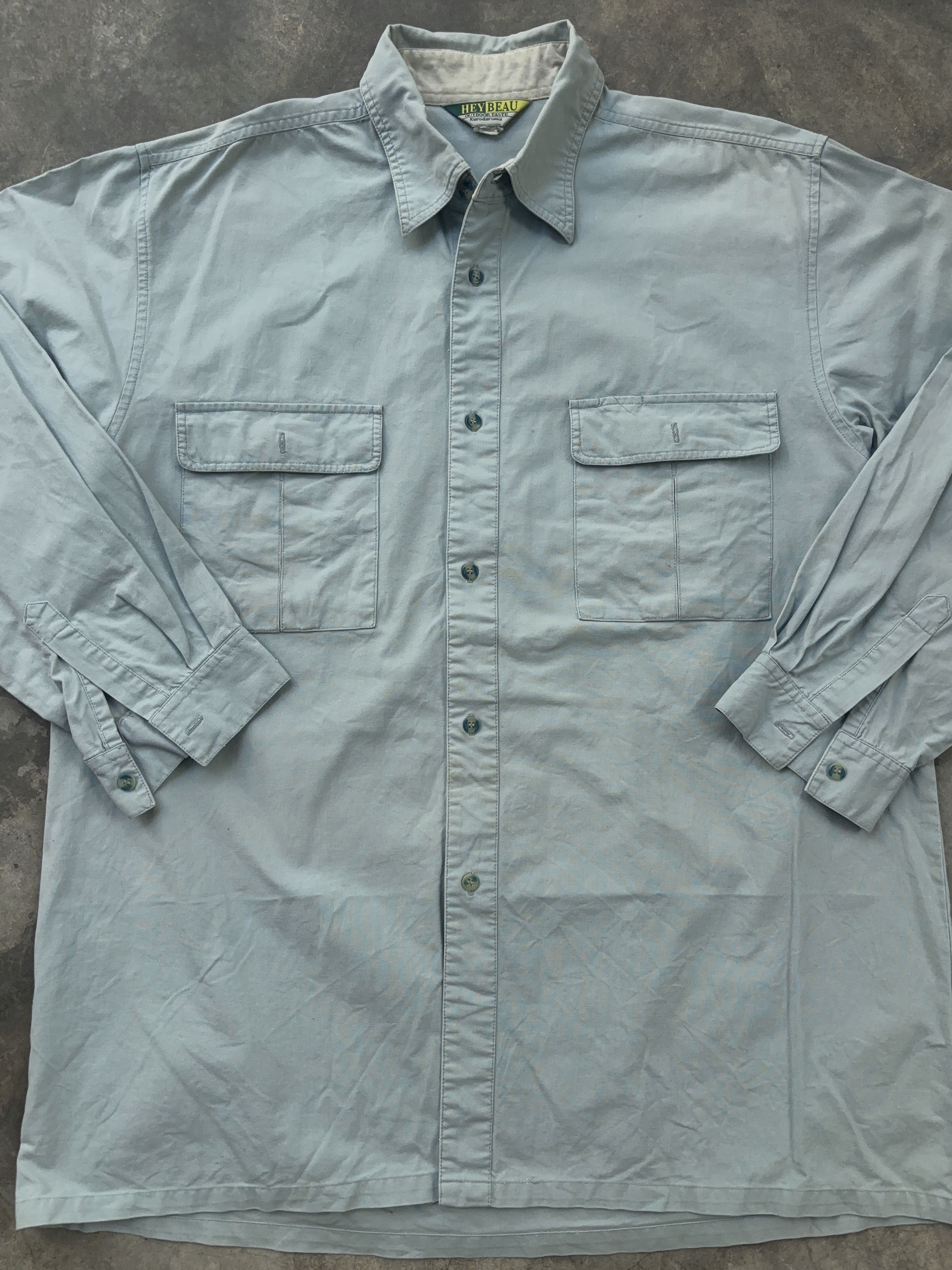 Other Hey Beau Workwear Vintage Light Blue Button Up Shirt Size US L / EU 52-54 / 3 - 3 Thumbnail