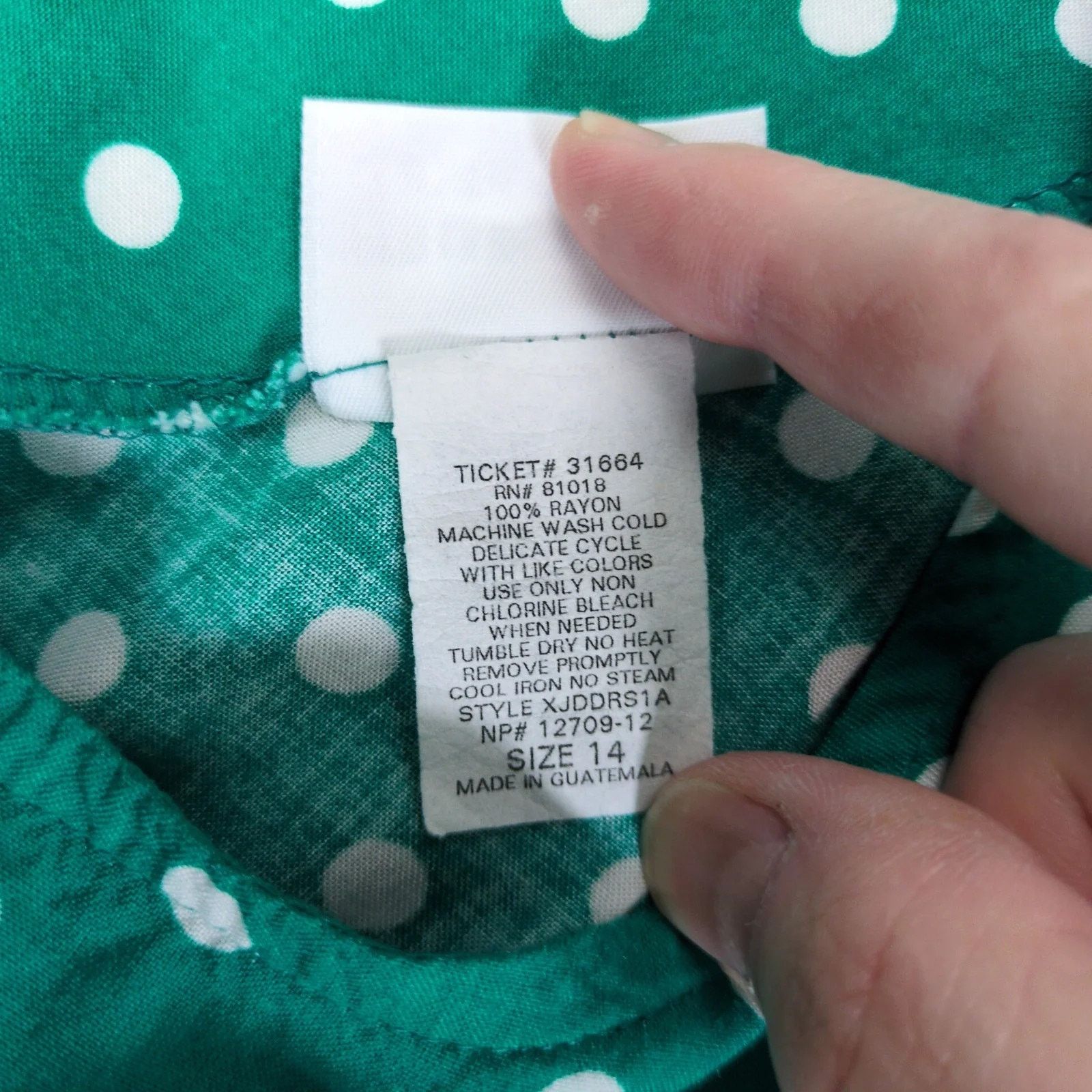 Blair Vtg Blair Boutique Green Polka Dot Midi Dress, Matching Belt Size XL / US 12-14 / IT 48-50 - 5 Thumbnail