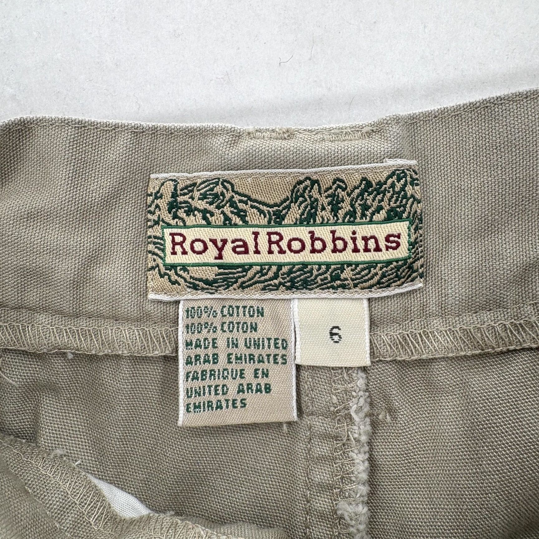 Royal Robbins Royal Robbins Pants Womens 6 Beige Cargo Hiking Cotton Elastic Waist Pockets Size 28" / US 6 / IT 42 - 4 Thumbnail