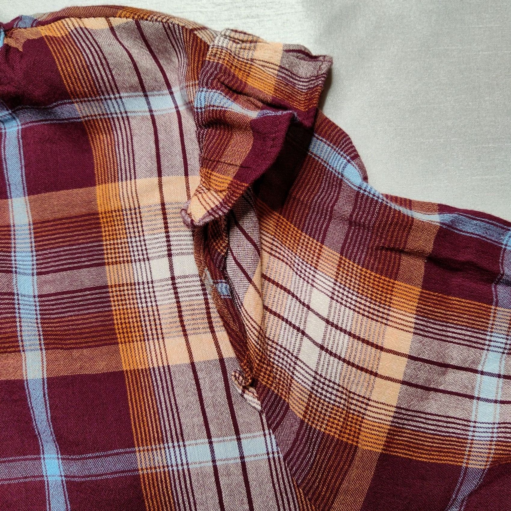 Vintage St. John's Bay Shirt Women Medium Burgundy Plaid Long Sleeve Pullover NEW Size M / US 6-8 / IT 42-44 - 4 Thumbnail