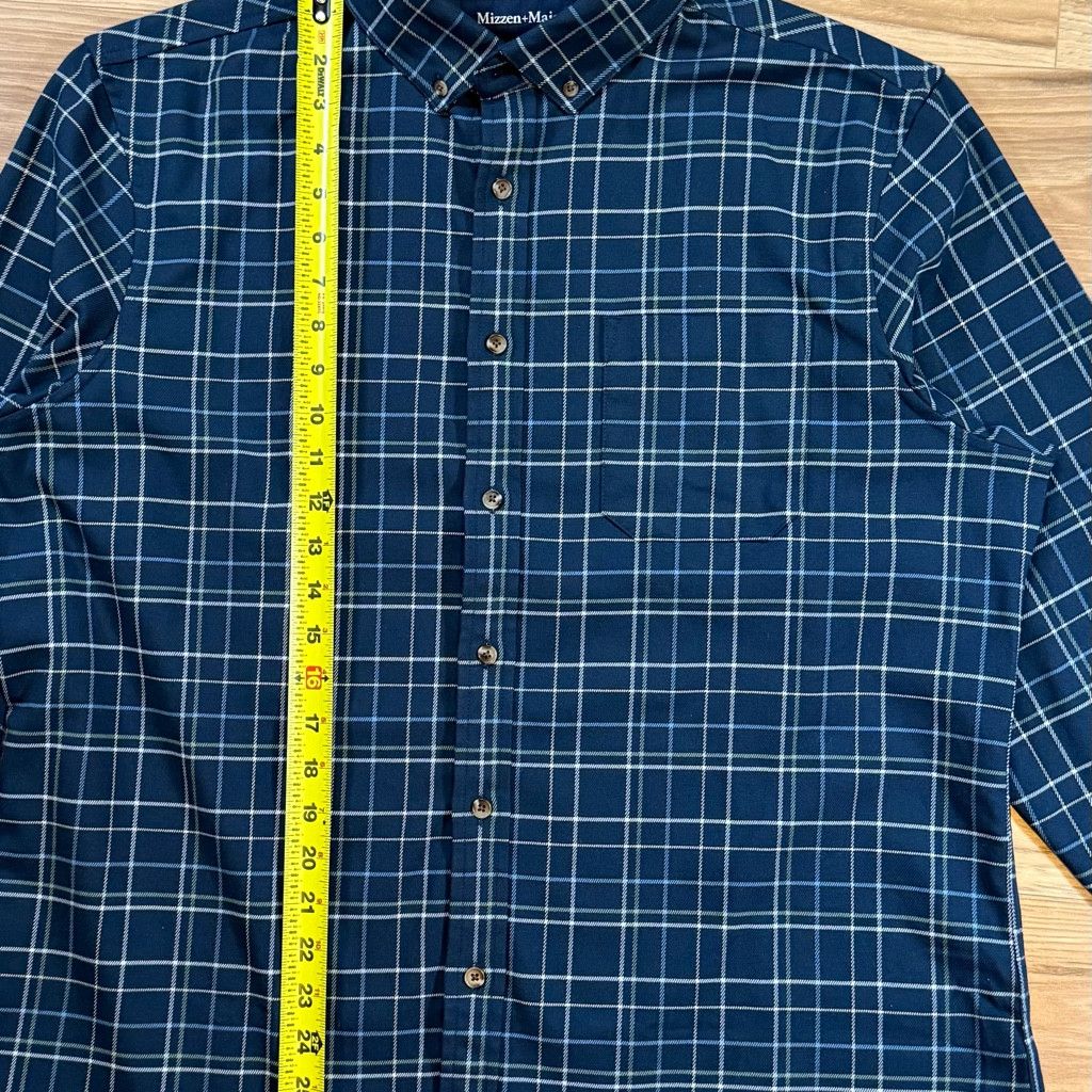 No Fear Mizzen+Main Men’s L Classic Blue Plaid Performance Shirt Size US L / EU 52-54 / 3 - 7 Thumbnail
