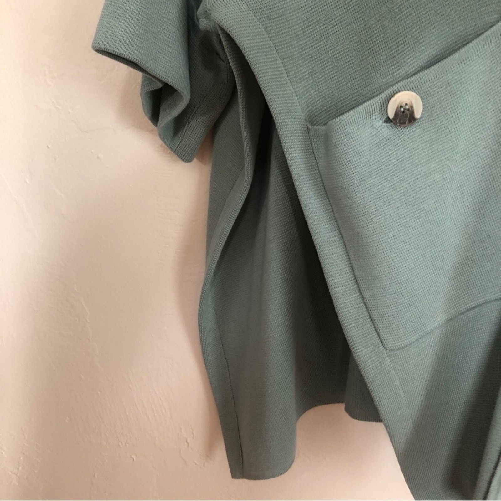 Other MarlaWynne Drama Kimono Knit Seafoam Green Cardigan Sweater Size L / US 10 / IT 46 - 8 Thumbnail