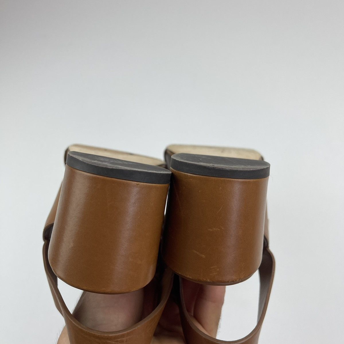 Tod's Tod's Brown Leather Heeled Sandals Size US 9 / IT 39 - 11 Thumbnail