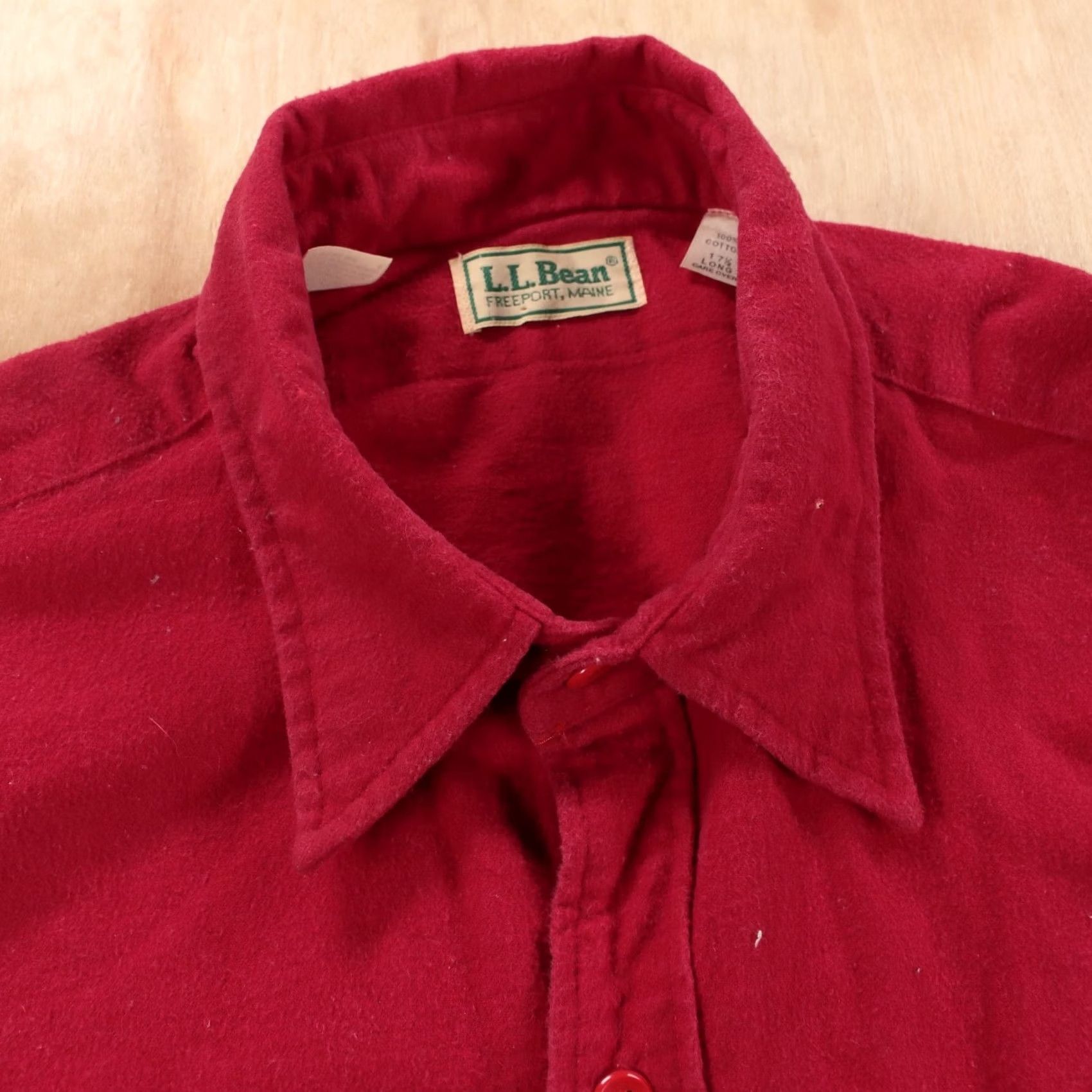 Vintage VINTAGE L.L. Bean camp flannel shirt red 17.5 faded distressed chamois Mens Size US XXL / EU 58 / 5 - 6 Thumbnail