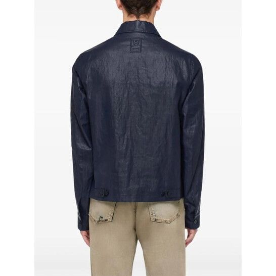 Salvatore Ferragamo o1s1rm0126 Linen Blouson Jacket in Blue Size US XL / EU 56 / 4 - 3 Thumbnail