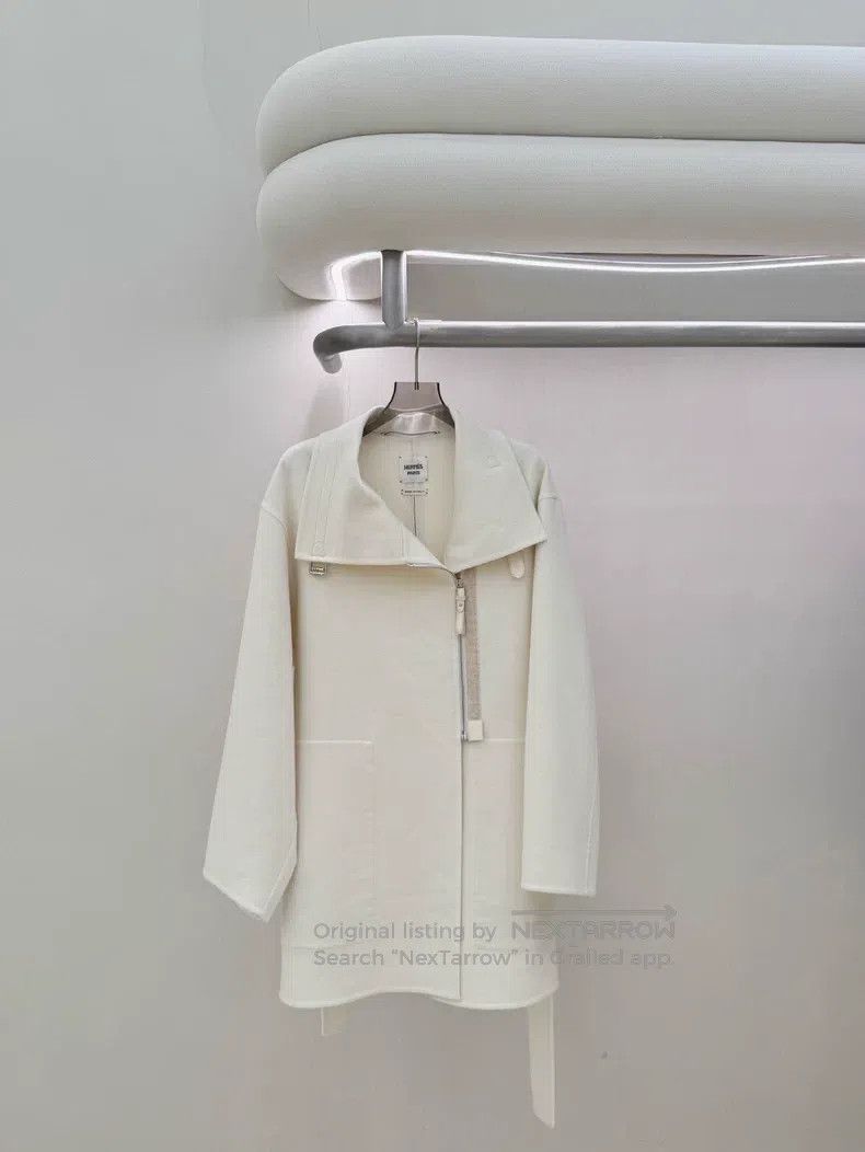 Hermes Hermes Beige Double-faced Cashmere Coat Size 4XL / US 24-26 - 1 Thumbnail