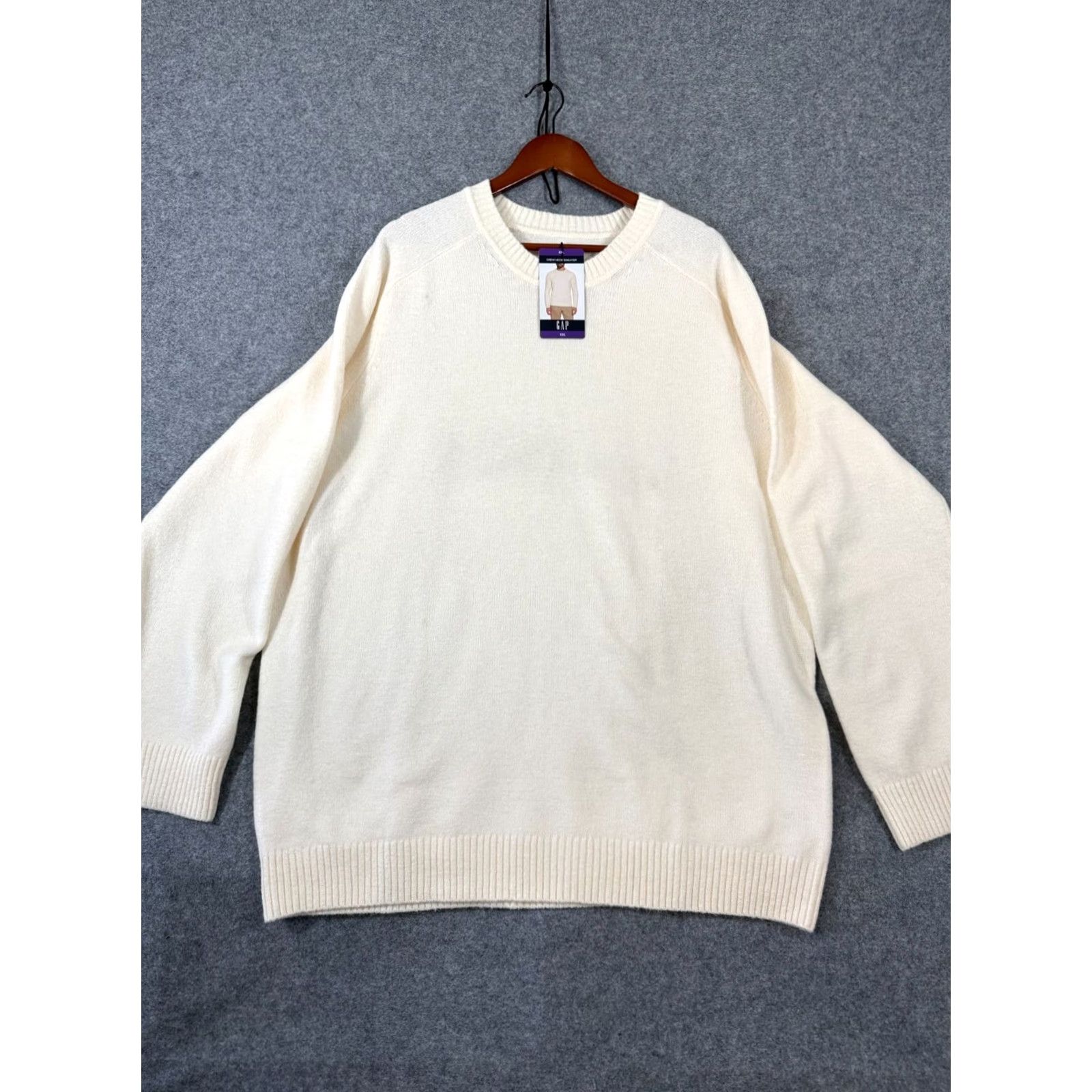Gap VINTAGE? Gap Pullover Crew Neck Sweater Mens 2XL Ivory Wool Blend Raglan Sleeve NWT Size US XXL / EU 58 / 5 - 3 Thumbnail