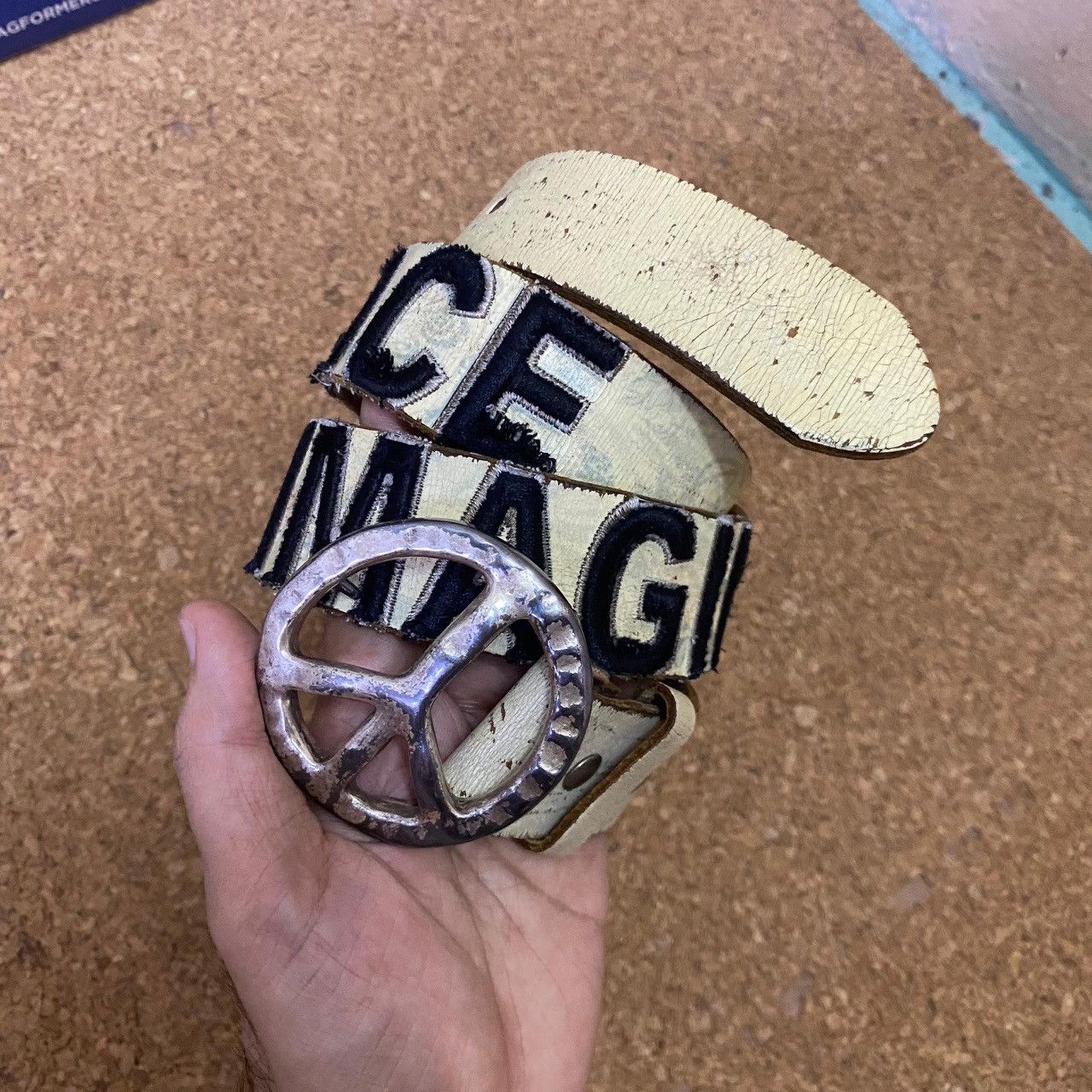 Genuine Leather Leather Island by Bill Lavin – Vintage Peace Belt – 40” Size ONE SIZE - 10 Thumbnail