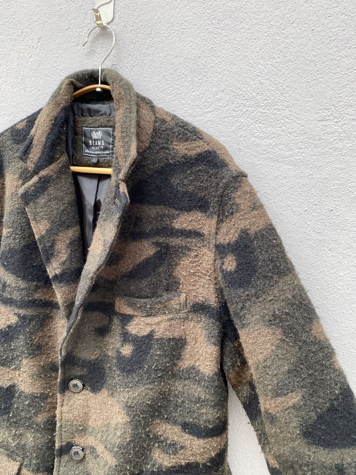 Beams Plus Beams Camouflage Wool Long Jacket Size US L / EU 52-54 / 3 - 5 Thumbnail