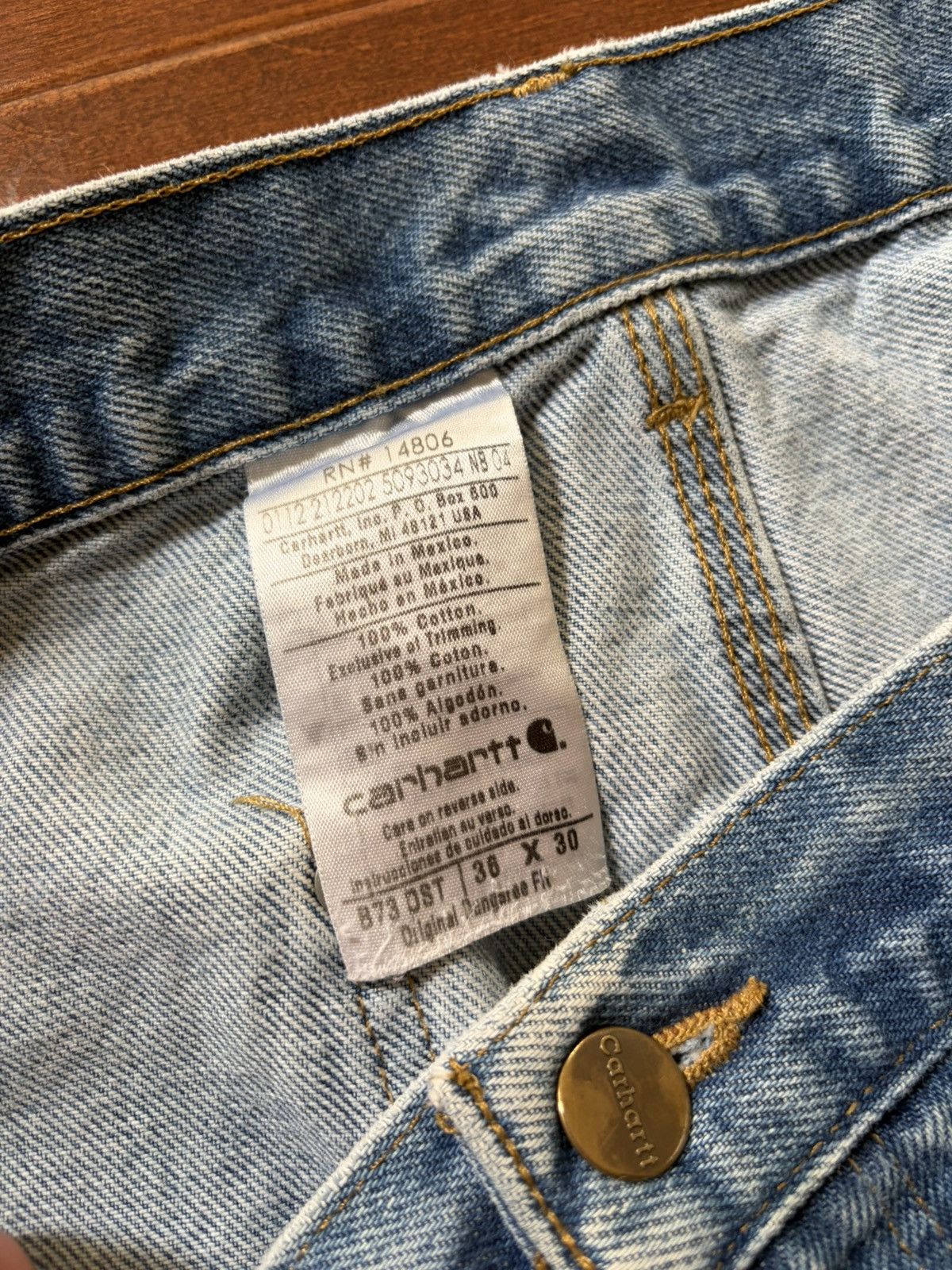 Carhartt Vintage Faded Carhartt Denim Blue Double Knees Size US 36 / EU 52 - 4 Thumbnail