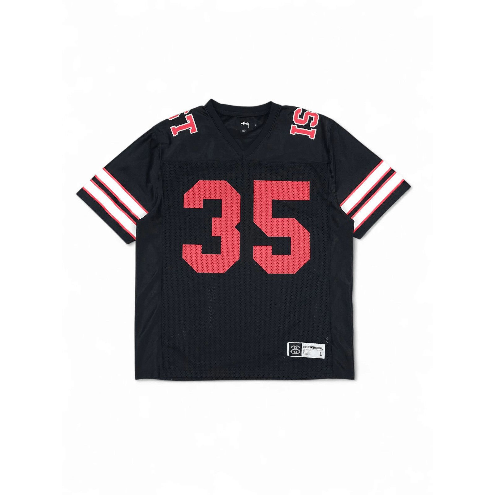 Stussy 💎 Stussy Y2K Black Red Spell Out Logo Jersey T-shirt Tee Size US L / EU 52-54 / 3 - 3 Thumbnail