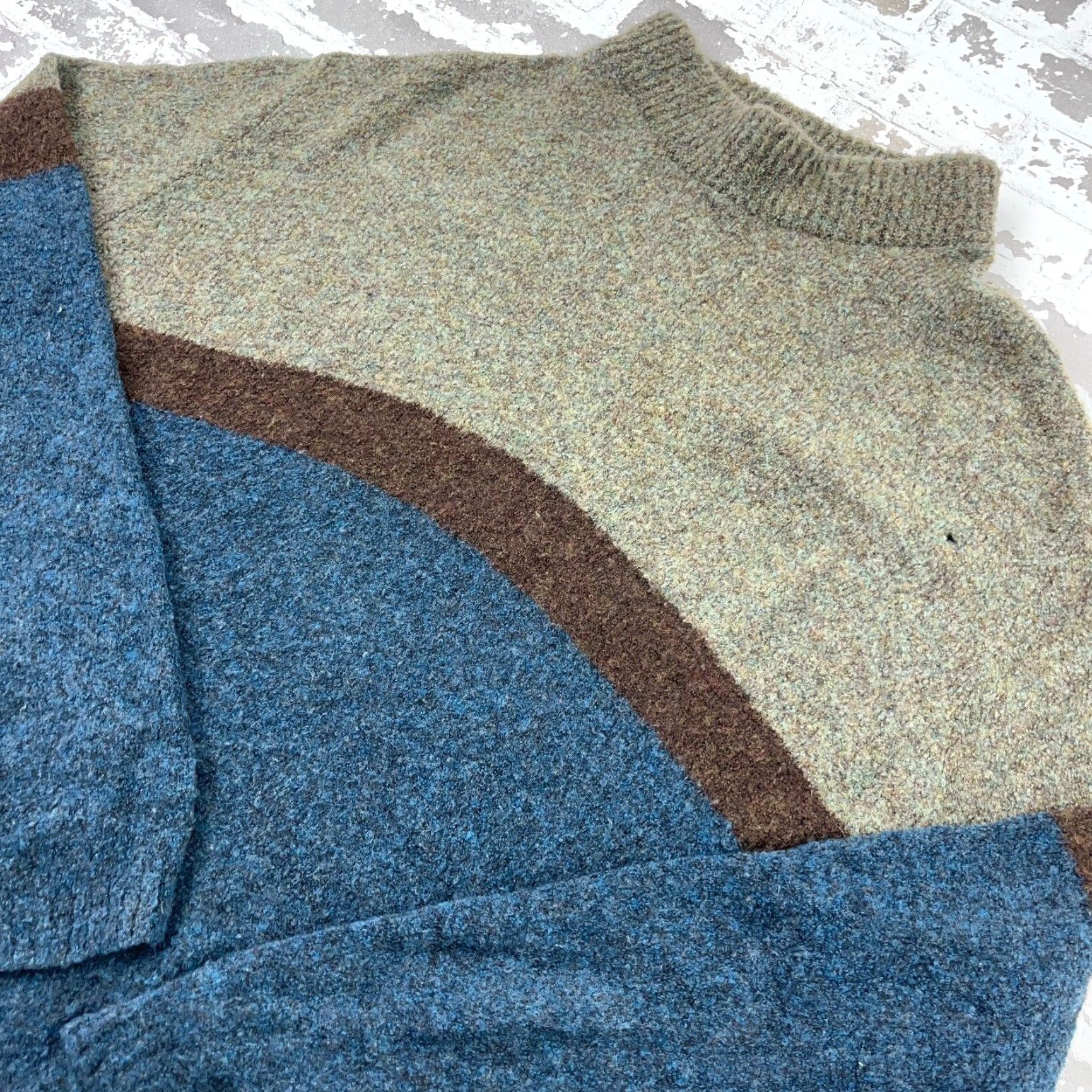 Lands' End Lands' End Men's XL Sweater Pullover Blue Green Wool Turtleneck Casual All Seasons Size US XL / EU 56 / 4 - 3 Thumbnail
