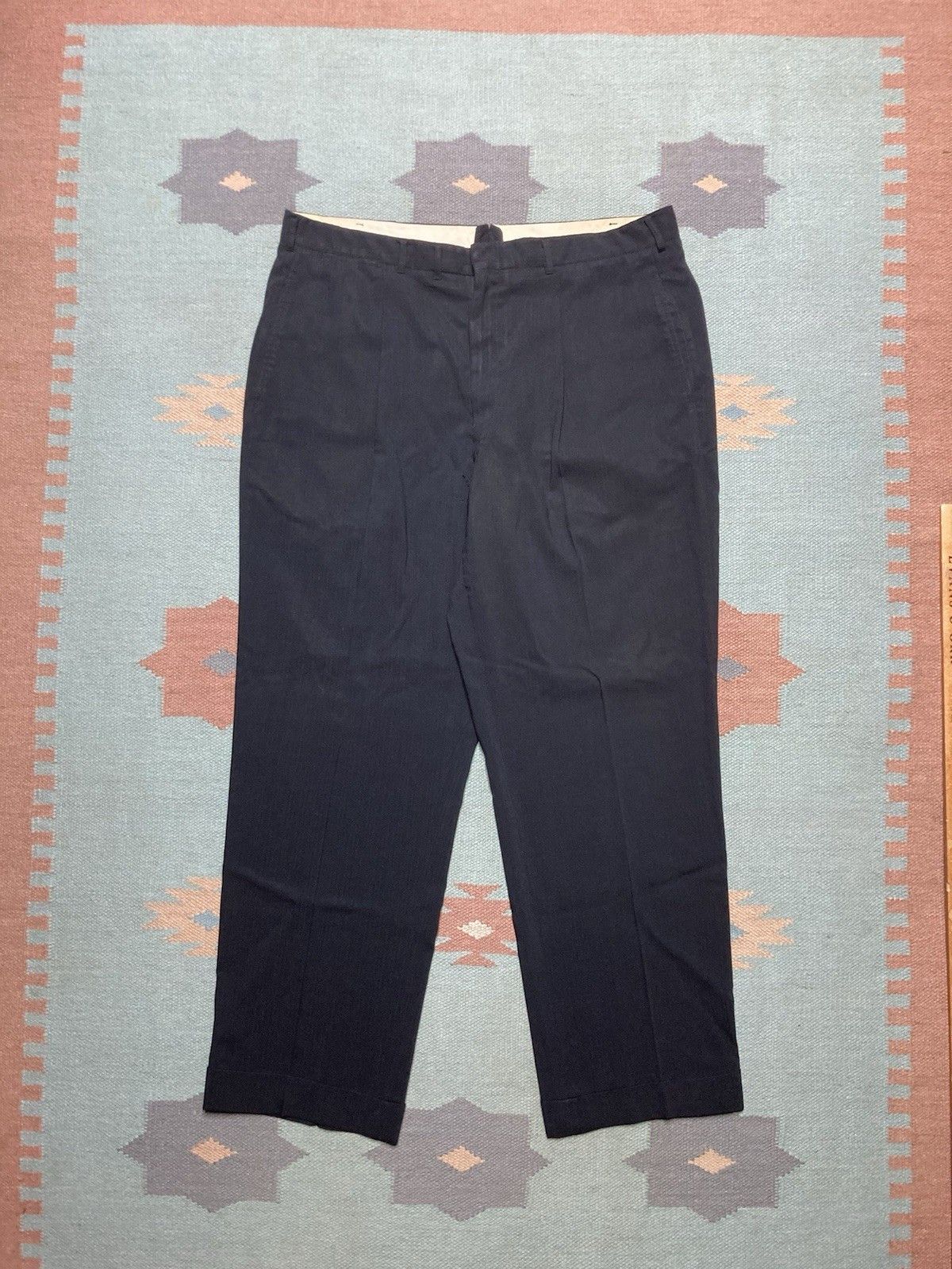 Vintage 50s drop loop pants men slacks black rockabilly rayon? 36x29 Size US 36 / EU 52 - 1 Thumbnail