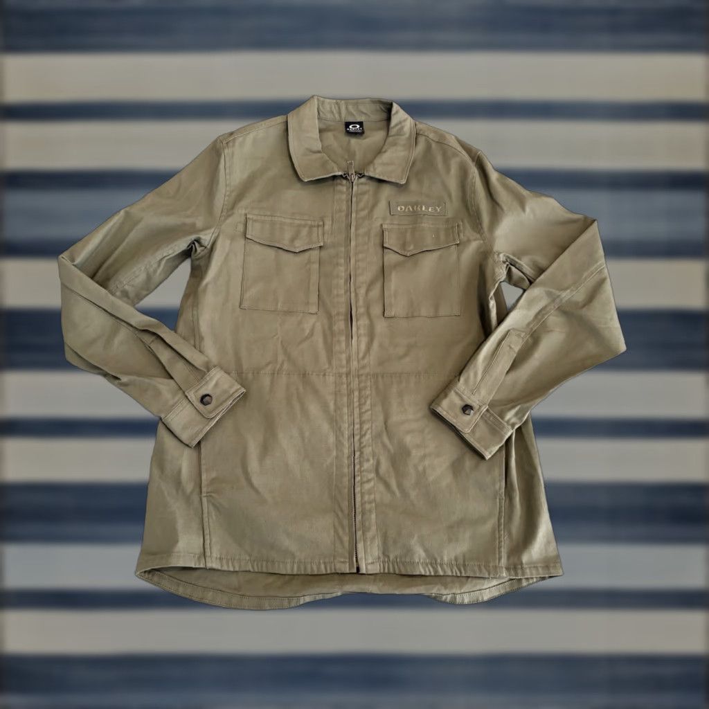 Oakley Oakley Jacket Military Full Zip Canvas Green L Logo Men Regular Size US L / EU 52-54 / 3 - 1 Thumbnail