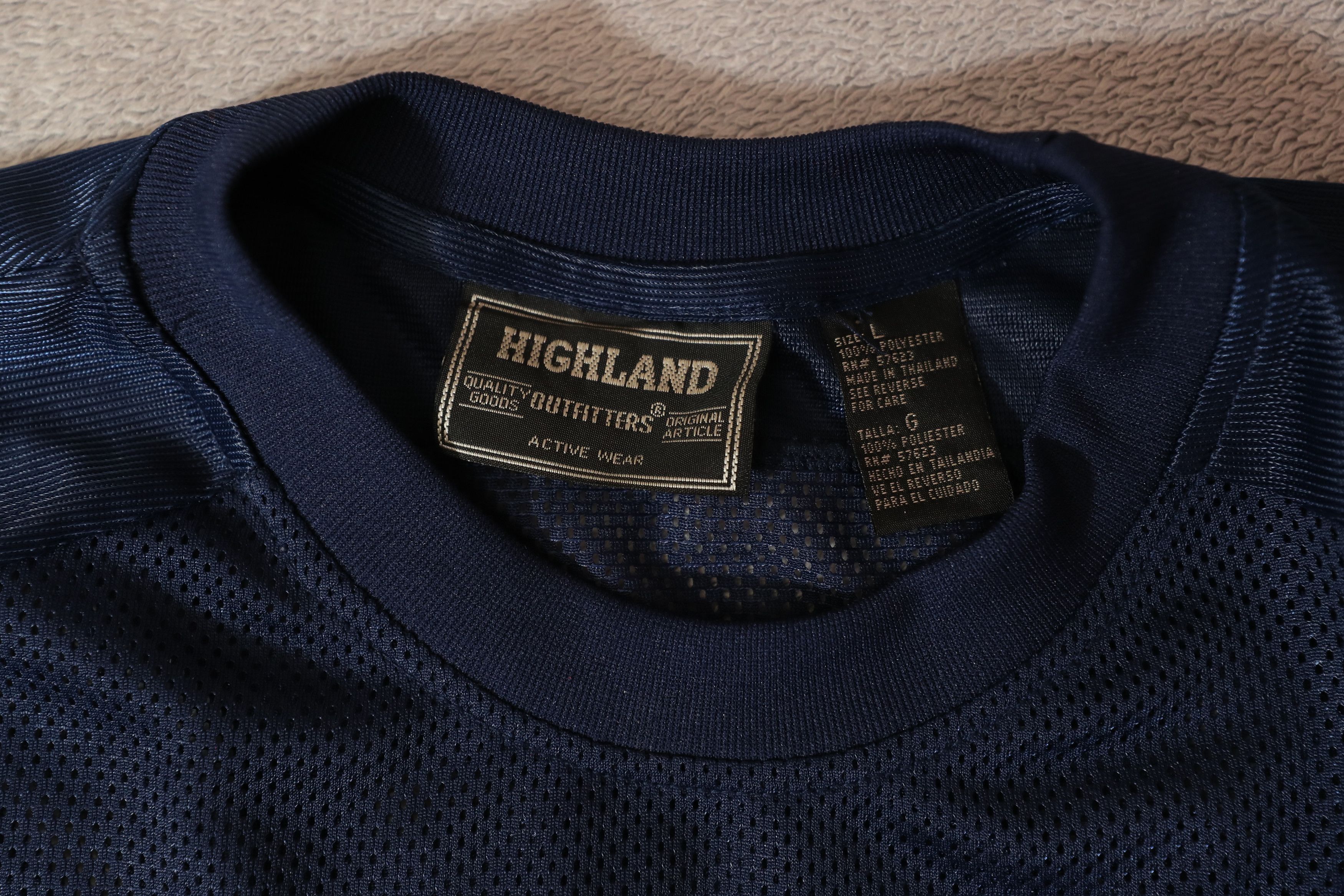 Vintage Highland Outfitters Navy Blue Mesh Tee (L) Size US L / EU 52-54 / 3 - 7 Thumbnail