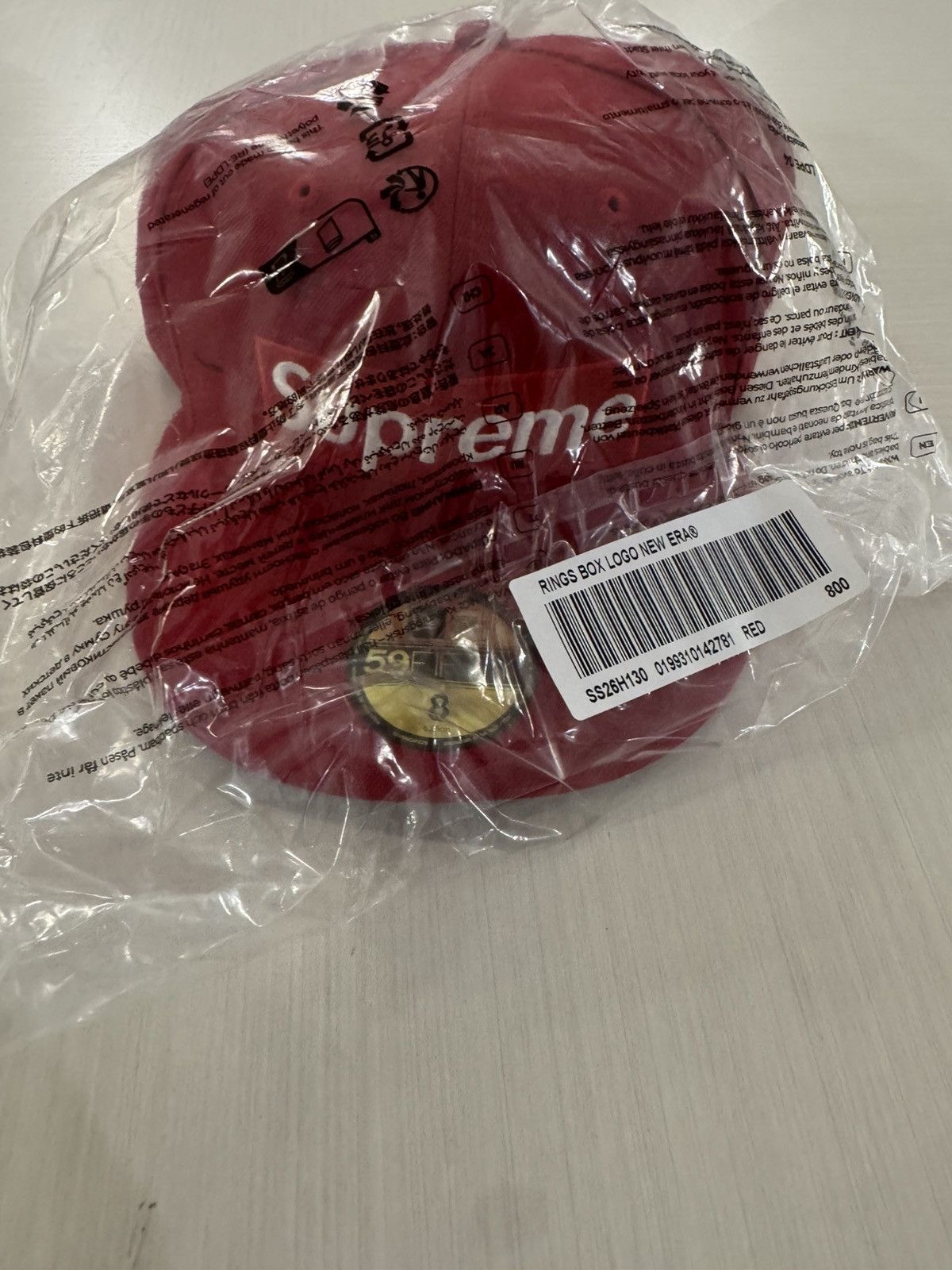 Supreme Supreme rings new era fitted hat RED sz 8 NEW IN HAND Size ONE SIZE - 1 Thumbnail
