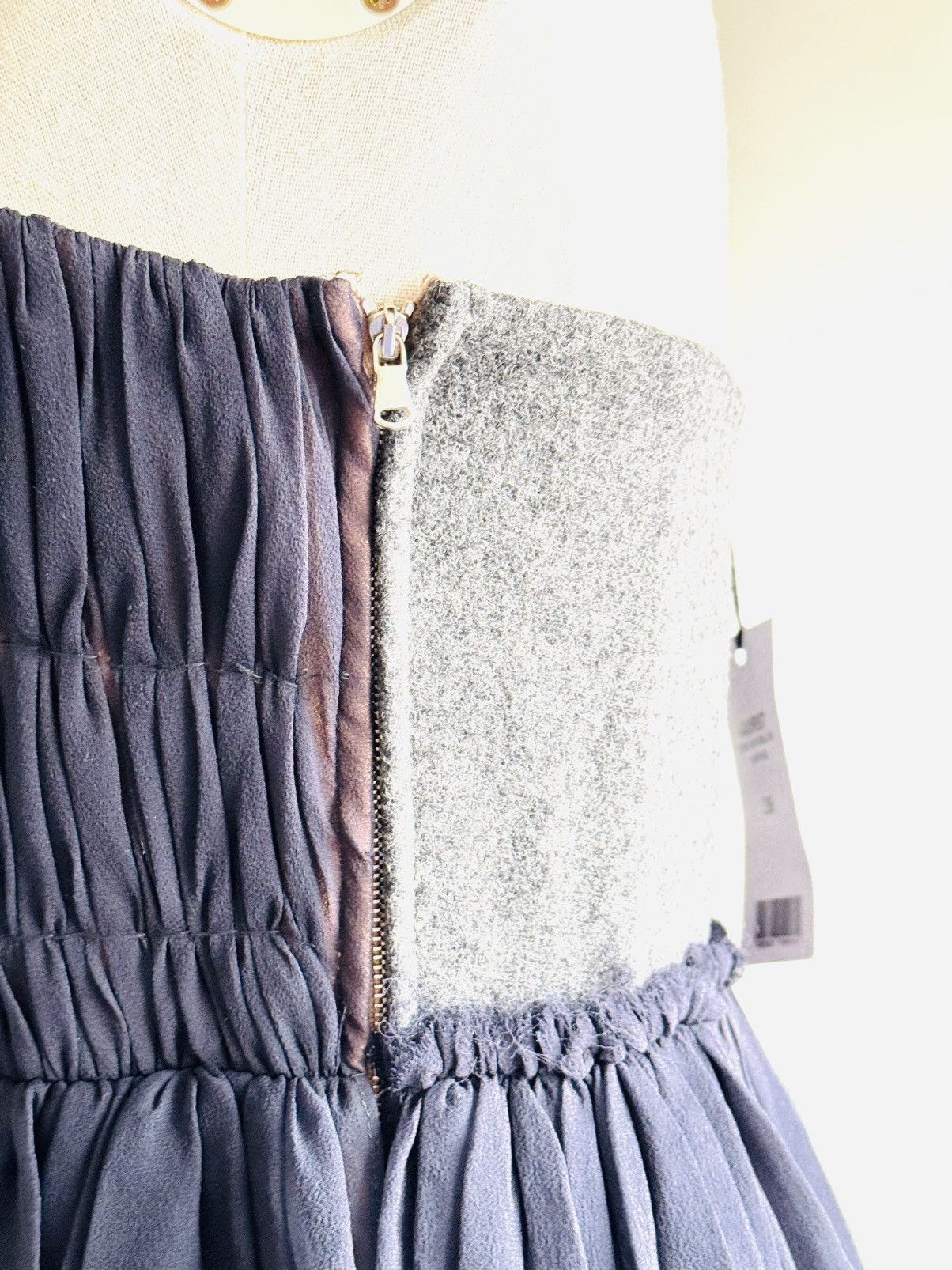 strapless open back dress Pleated Dress by Black Crane