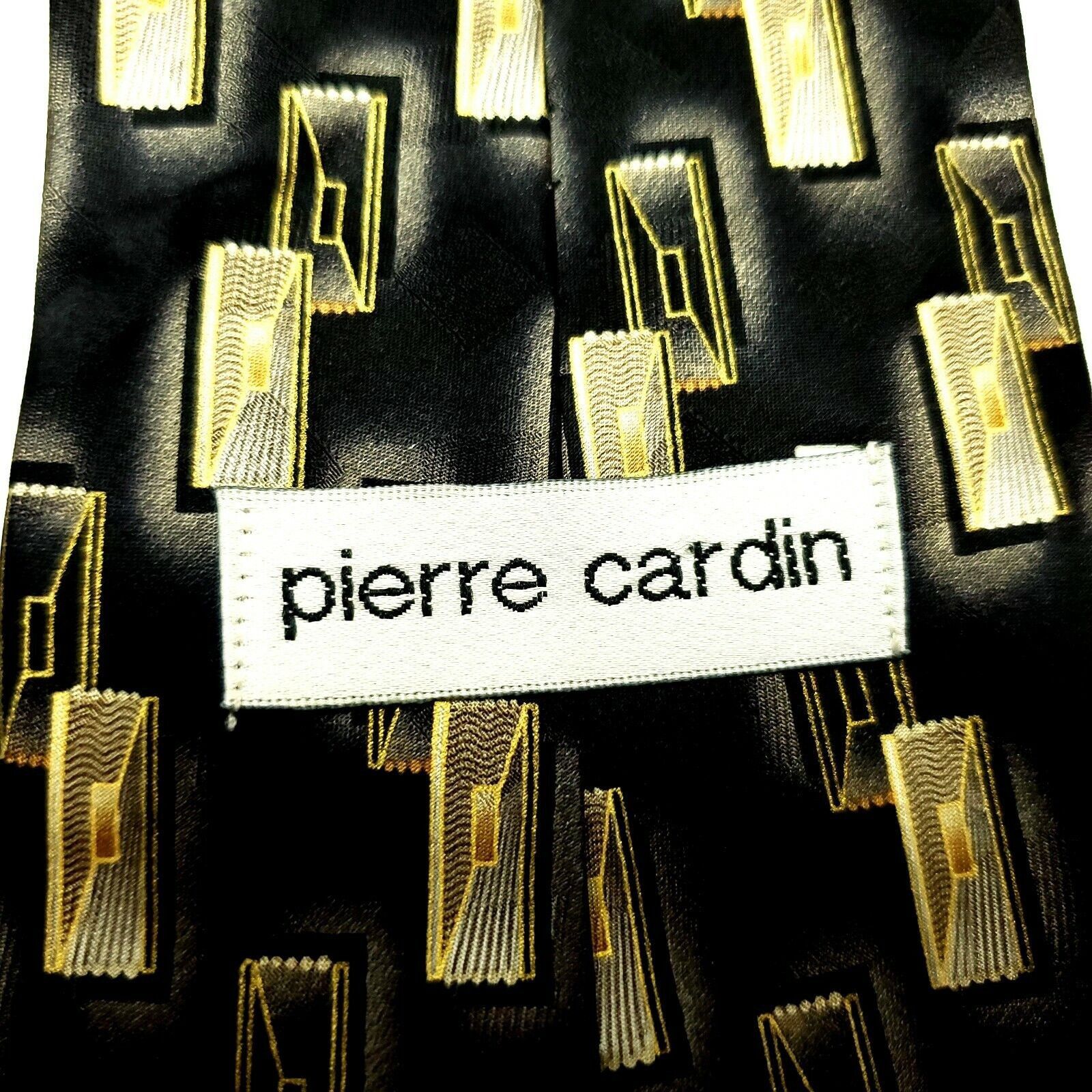 Pierre Cardin Pierre Cardin Silk Tie Gray Print Wide Abstract Size ONE SIZE - 3 Thumbnail