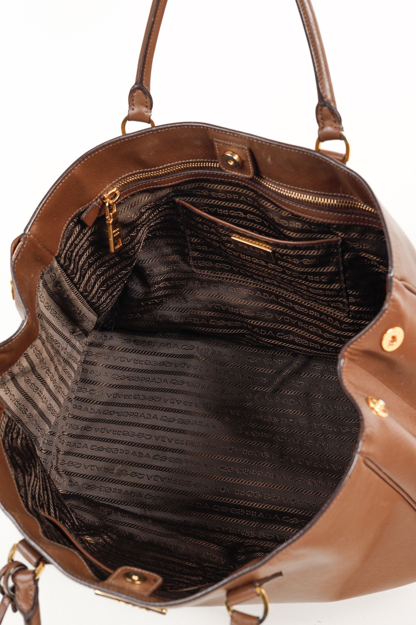 Prada Prada Galleria Medium Brown Saffiano Leather Tote Size ONE SIZE - 14 Thumbnail