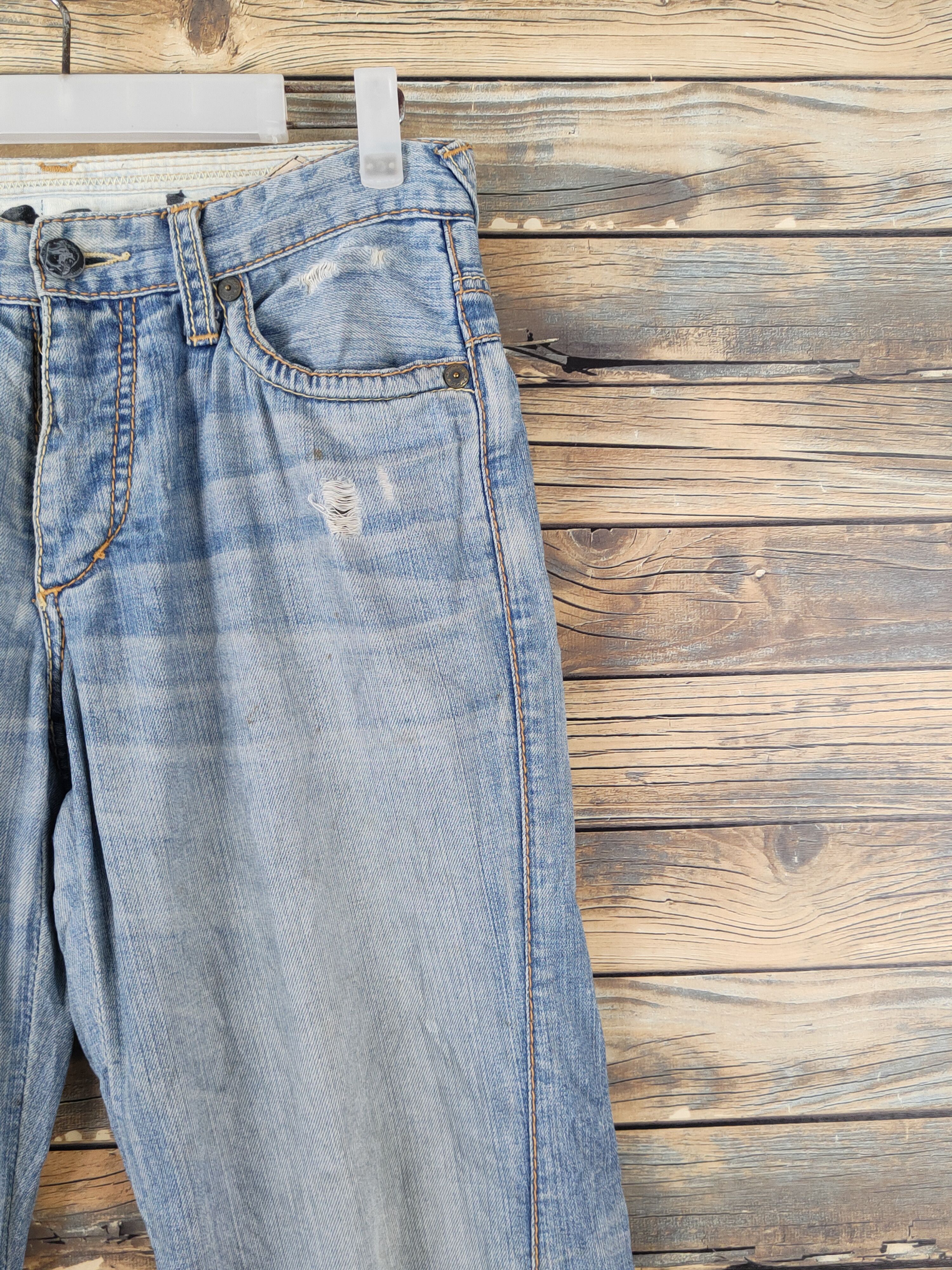 Stitch's Jeans Stitch's Blue selvedge Distressed Ripped Jeans #W1905 Size US 29 - 5 Thumbnail