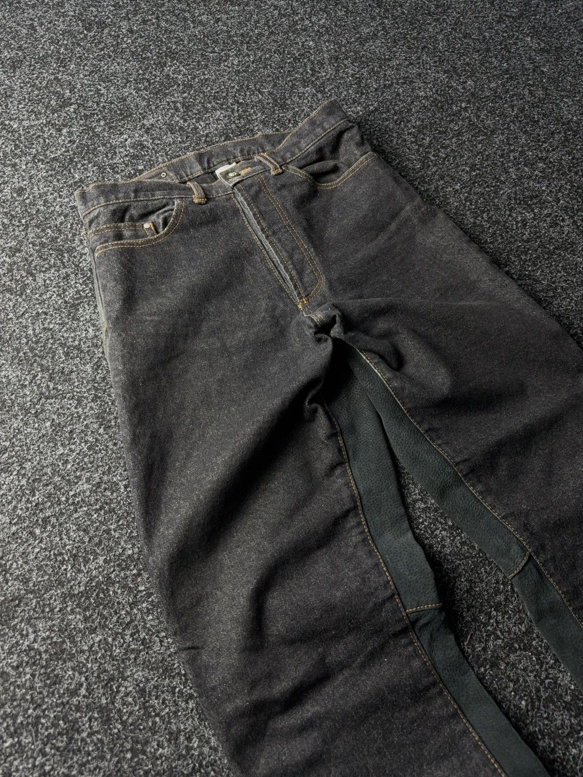 Cowboy Equipment Western Cowgirl 90s USA Retro Denim / Leather pants Y2K Size 30" / US 8 / IT 44 - 2 Thumbnail