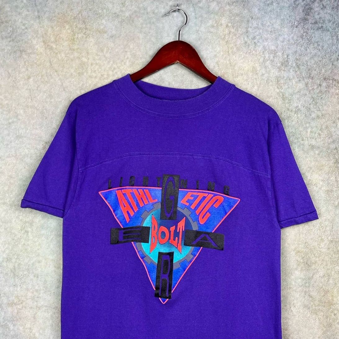 Vintage Vintage 80s Work Out T Shirt Sz M Purple Retro USA Made Size US M / EU 48-50 / 2 - 2 Thumbnail