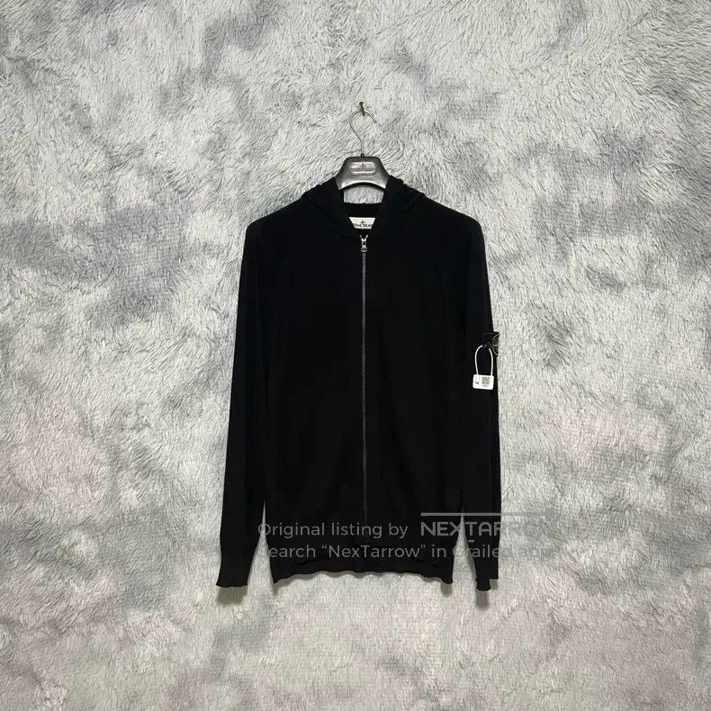 Stone Island Stone Island Hooded Knit Jacket Black XL Size US XL / EU 56 / 4 - 1 Thumbnail