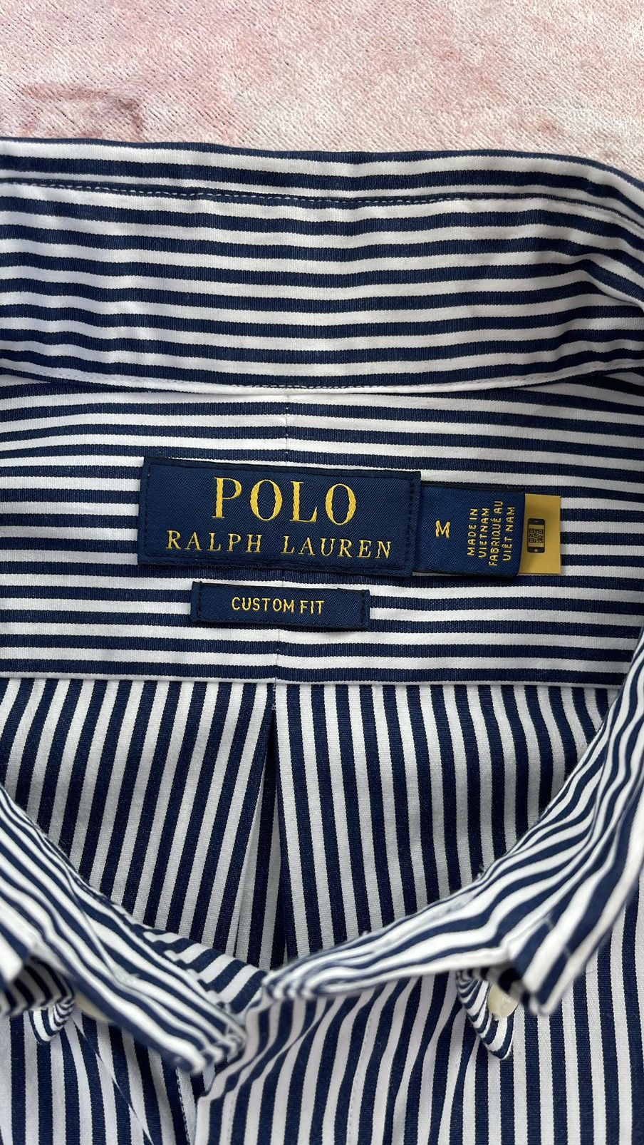 Polo Ralph Lauren M Custom Fit Button Down Striped Shirt QR