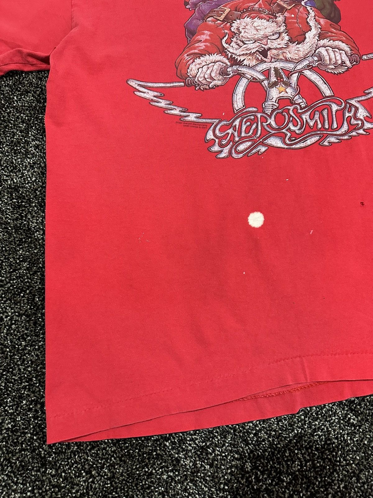 Aerosmith Vintage Aerosmith 1994 Red Cartoon Christmas Biker T-Shirt Size US XL / EU 56 / 4 - 9 Thumbnail