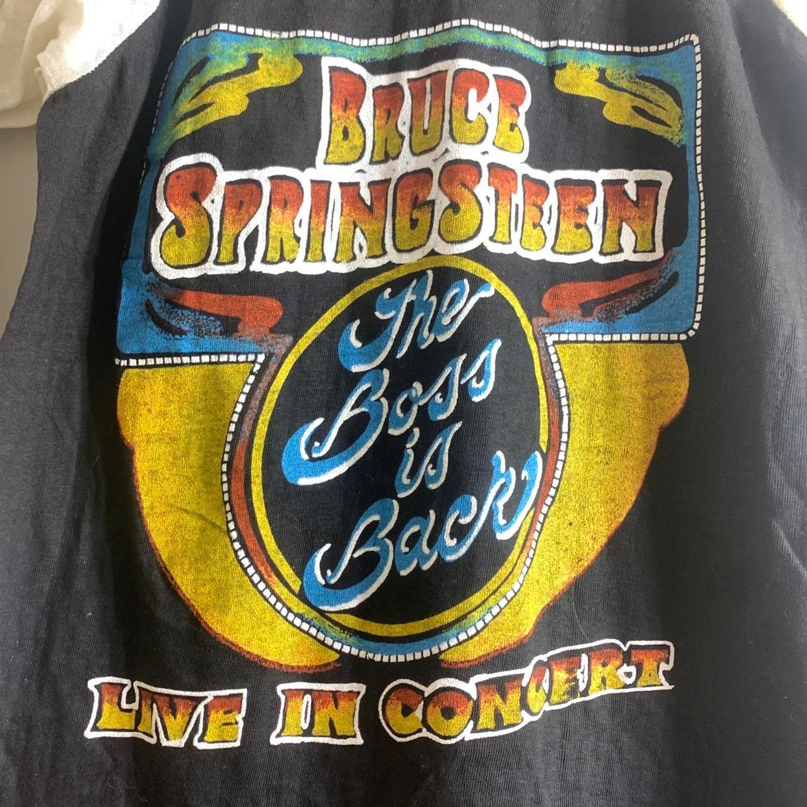 Vintage 80’s BRUCE SPRINGSTEEN Boss Is Back 3/4 sleeve tee shirt M Size US M / EU 48-50 / 2 - 7 Thumbnail