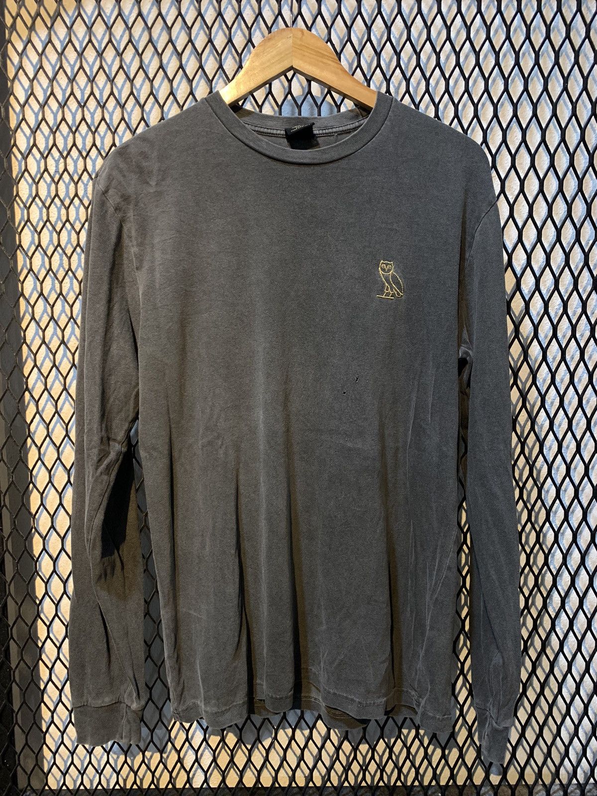 image of Drake Ovo Longsleeve in Grey, Men's (Size Large)