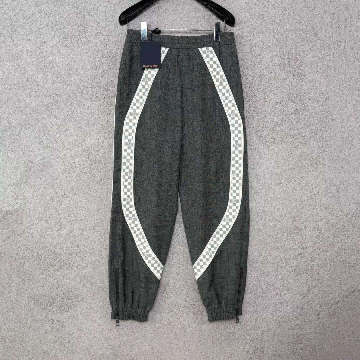 Louis Vuitton LV gray wool check & monogram pants size XS Size US 28 / EU 44 - 1 Thumbnail